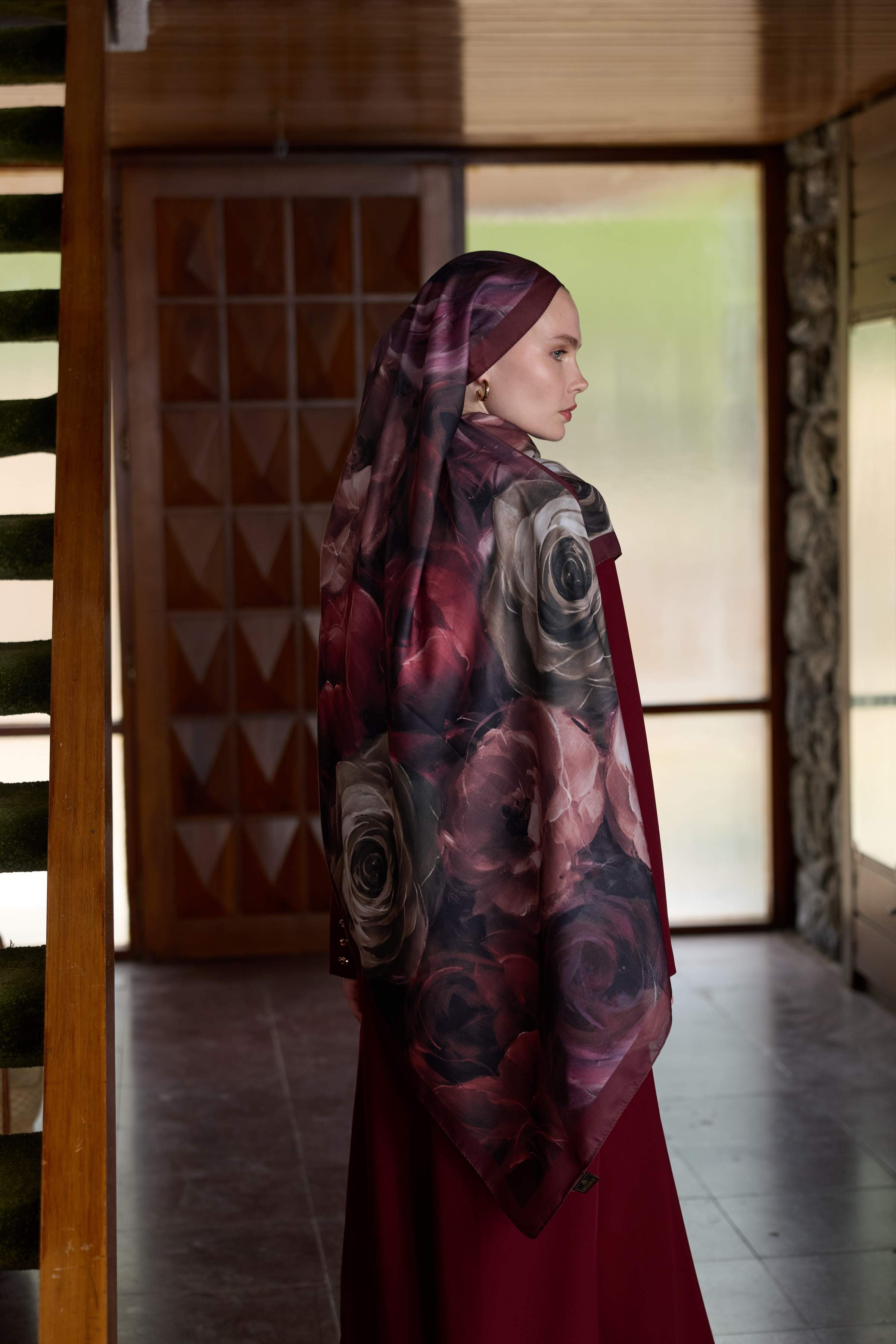 Winter Bloom Soft Şal 3068-10097 - Bordo