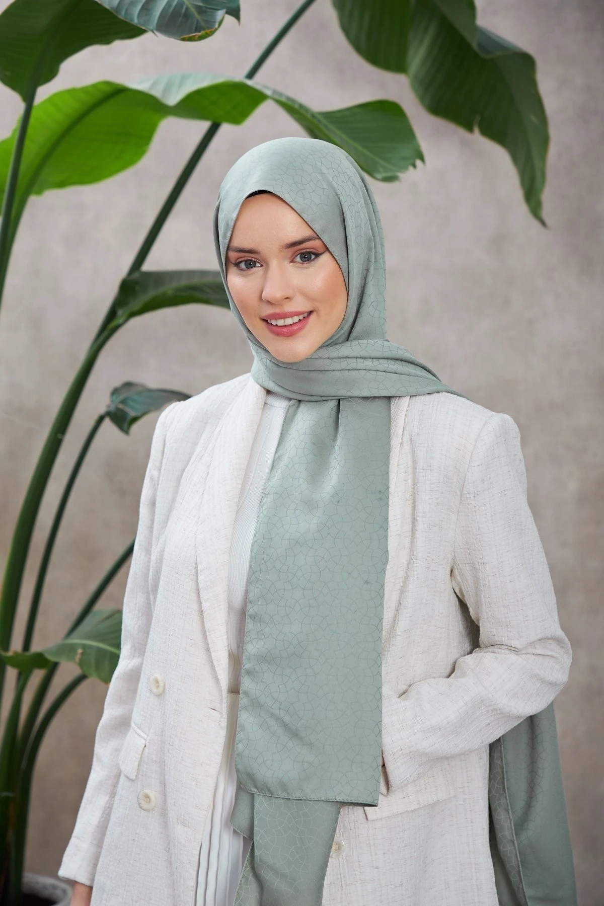 Alesa Desen İpeksi Jakar Şal Deniz Yeşili 9003-25