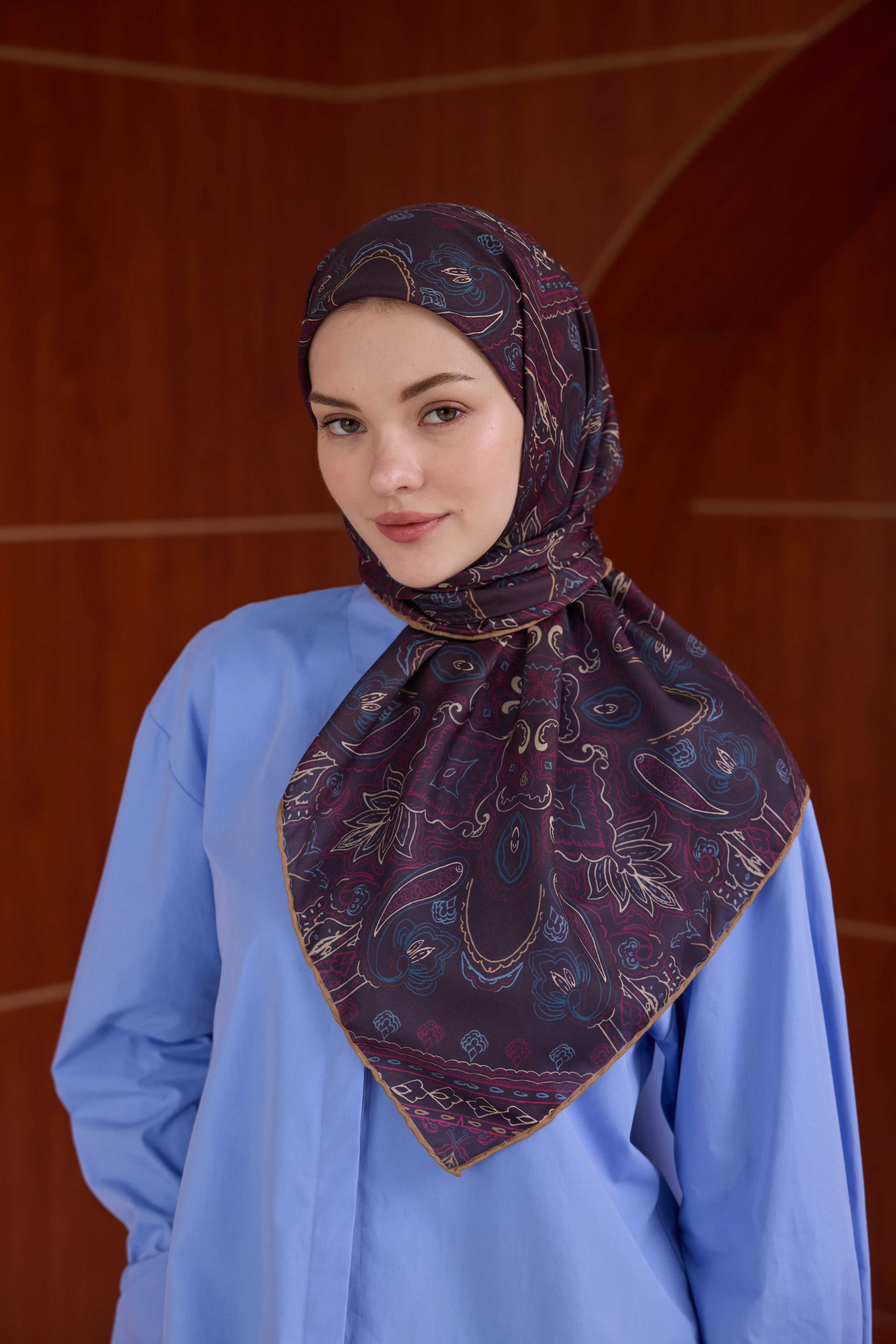 Winter Bloom Soft Eşarp 1243 - Mürdüm