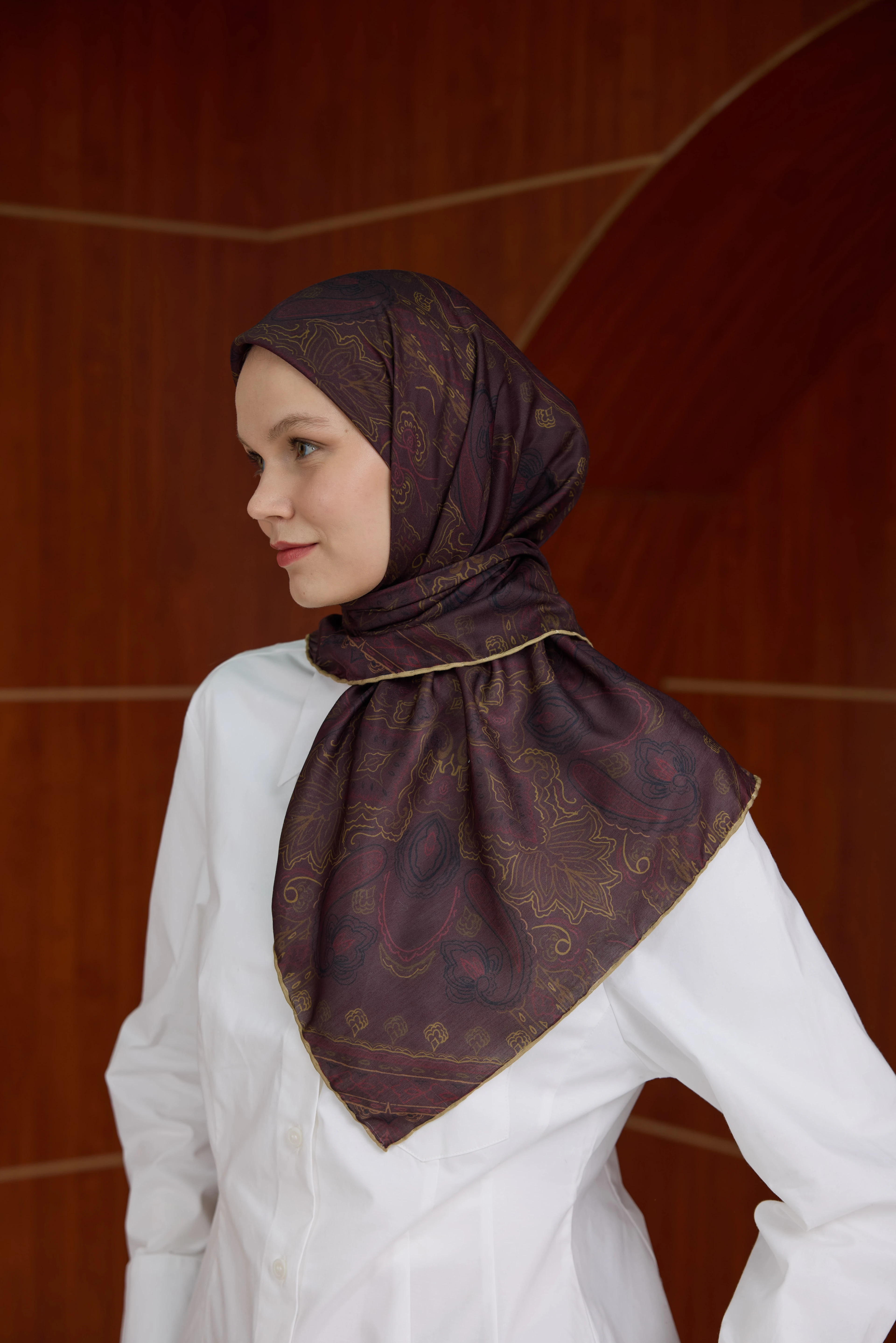 Winter Bloom Soft Eşarp 1243 - Bordo