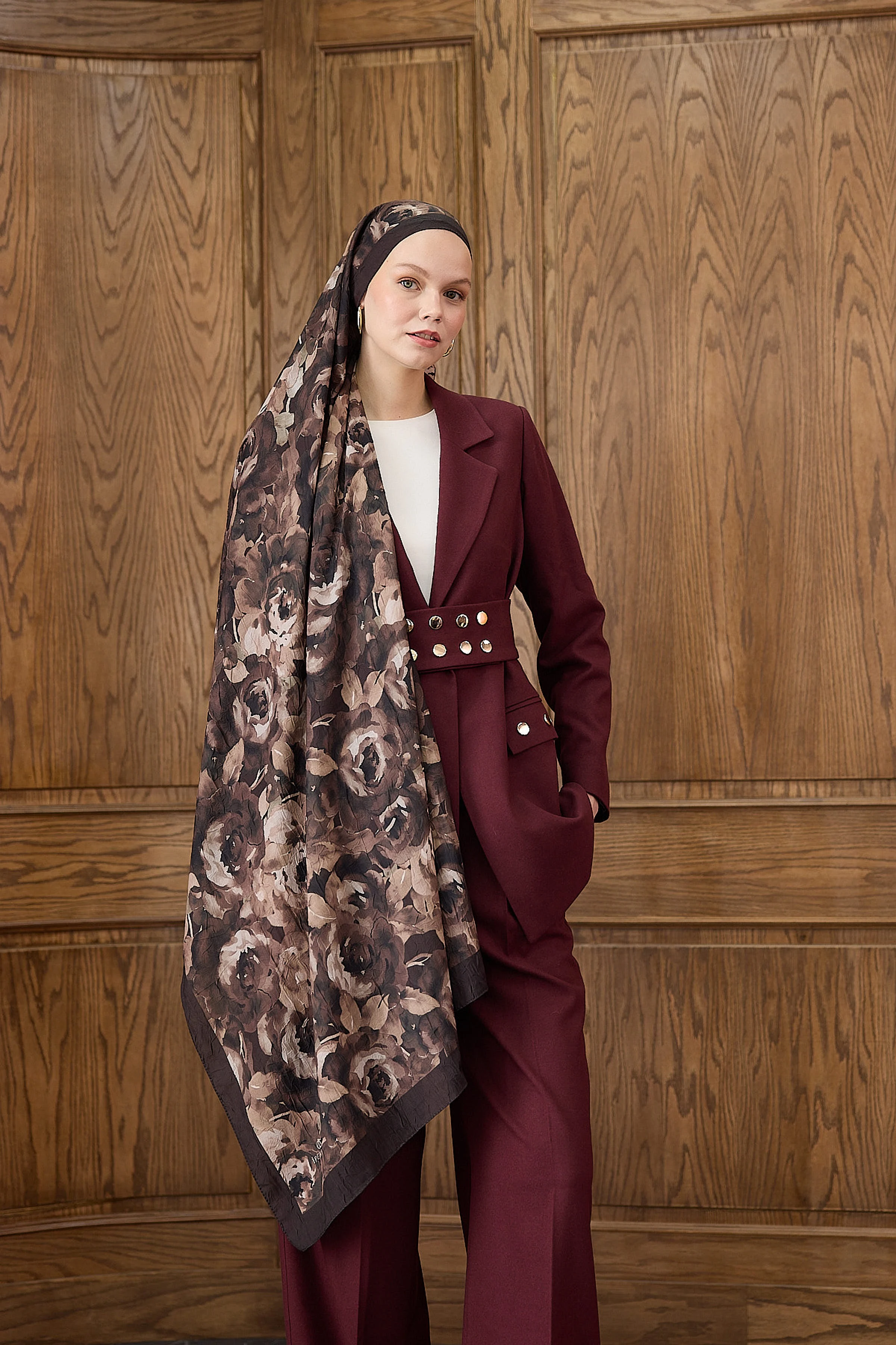 Bambu Kraş Şal 7007 - Bordo