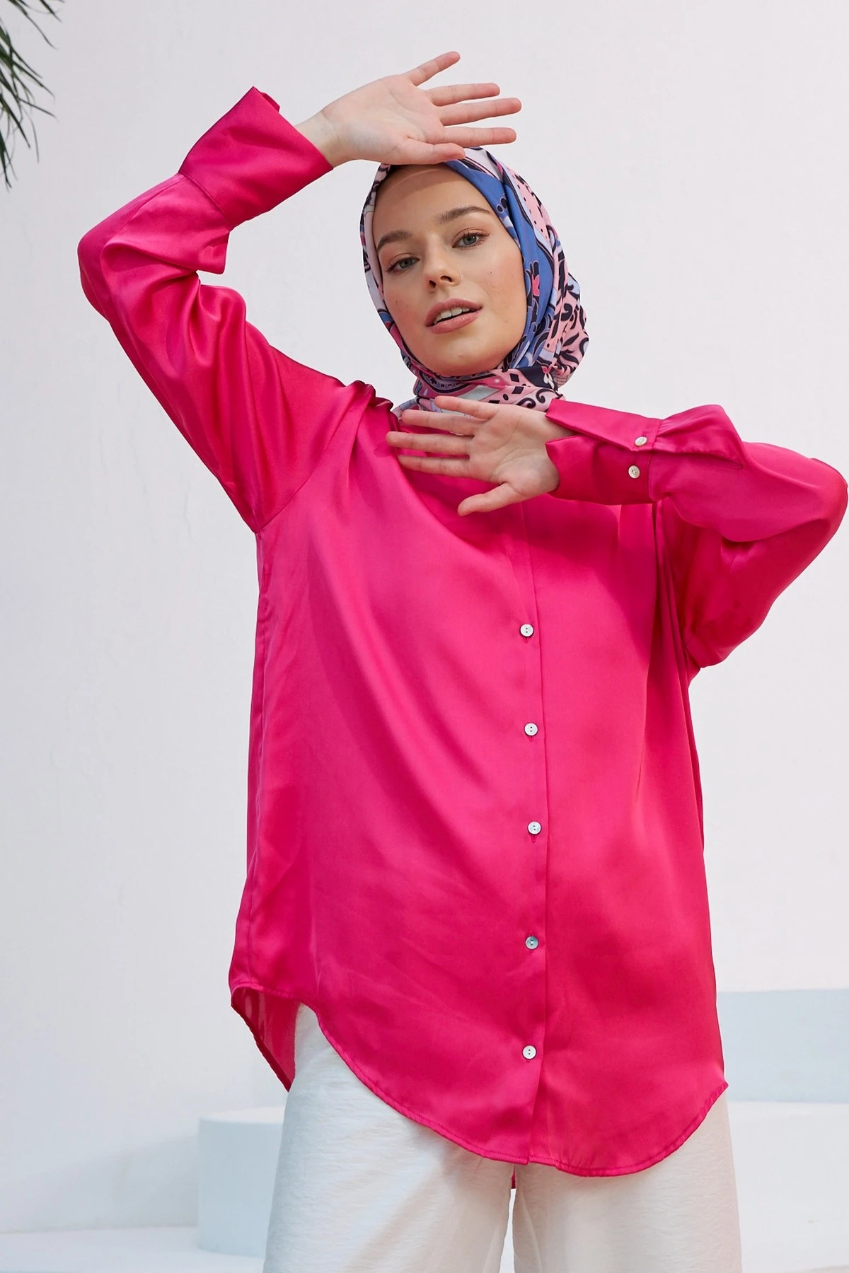 Mozaik Bebe Mavi Pudra Pamuk Viskon Eşarp