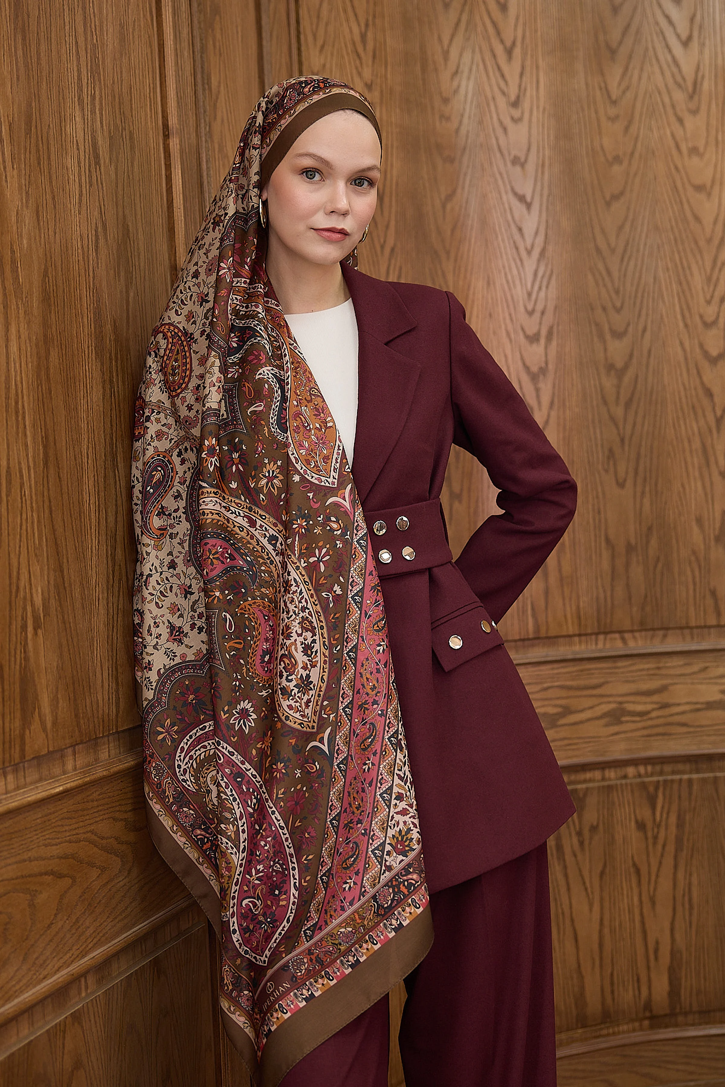 Winter Bloom Soft Şal 3070 - Sütlü Kahve