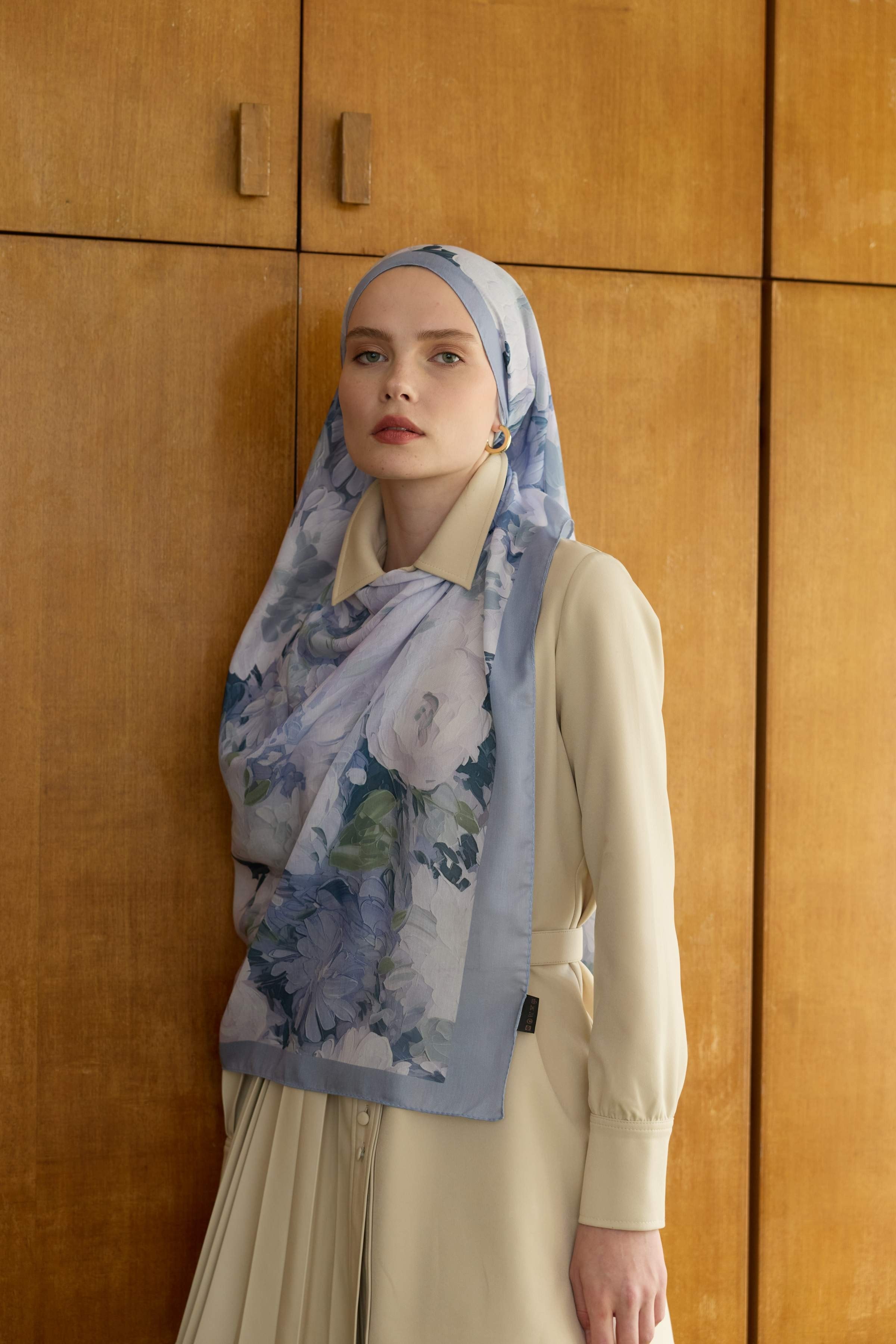 Winter Bloom Soft Şal 3069-10099 - Buz Mavi