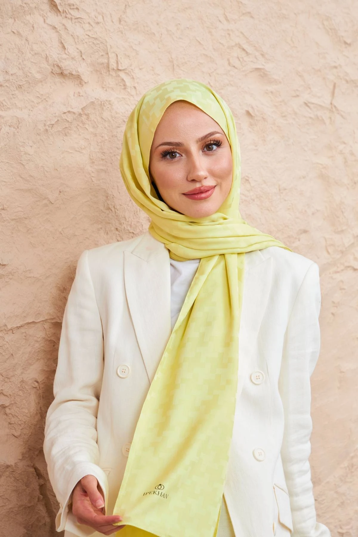 Cross Desen İpeksi Jakar Şal Fıstık Yeşili 9006-19