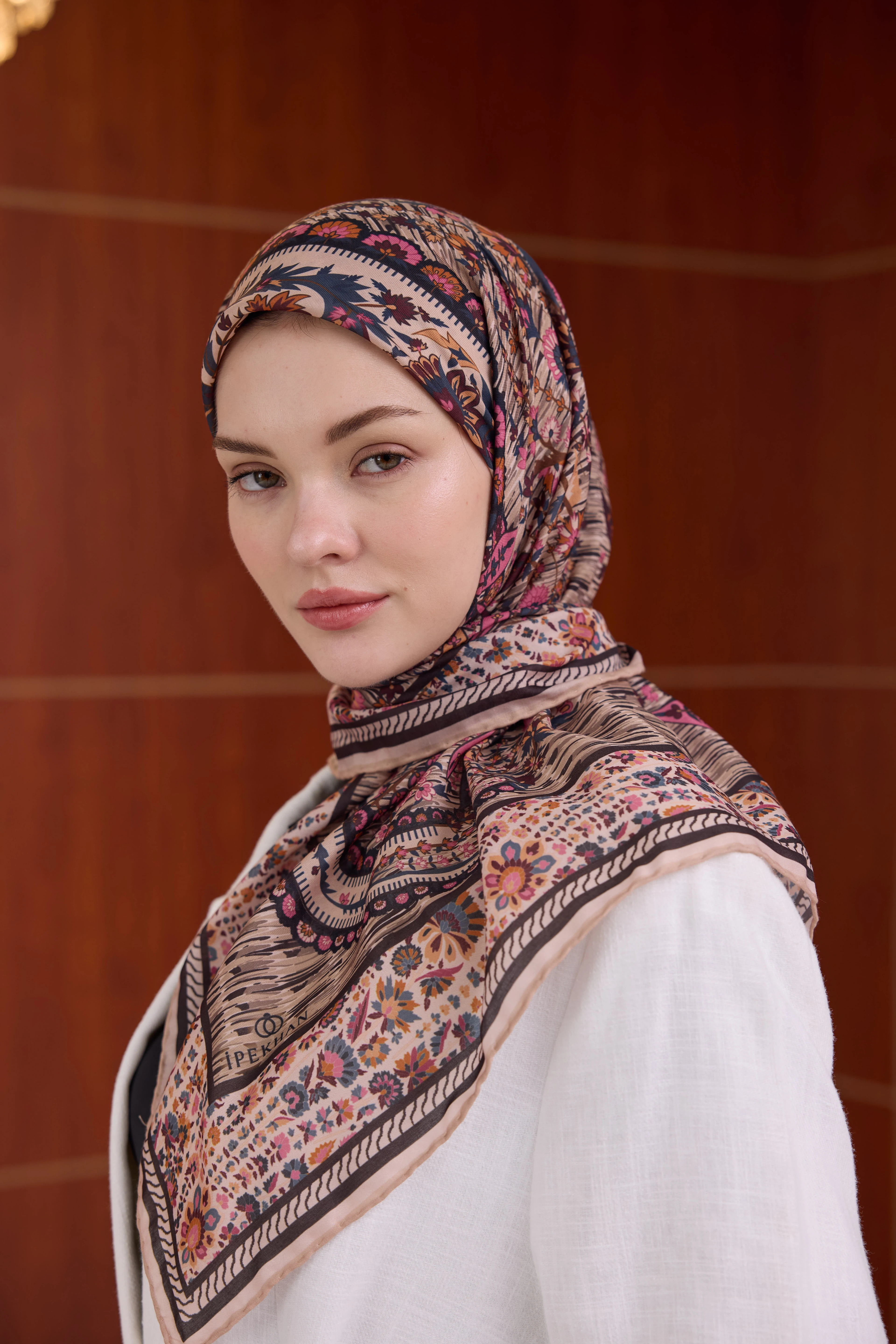 Winter Bloom Soft Eşarp 1242 - Açık Gri