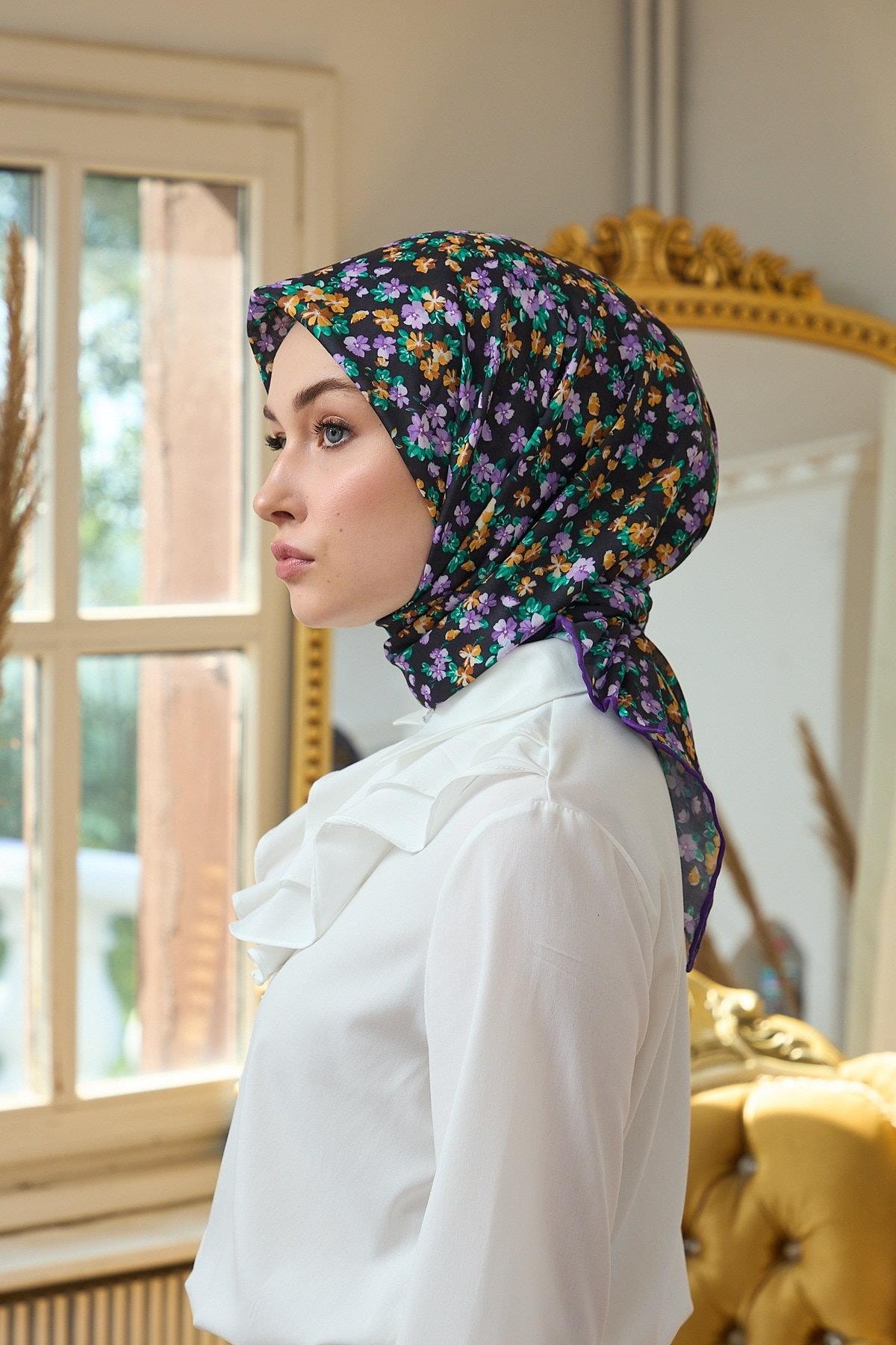 Yaz Işıltısı Koleksiyonu Soft Eşarp Menekşe Siyah 1191-11