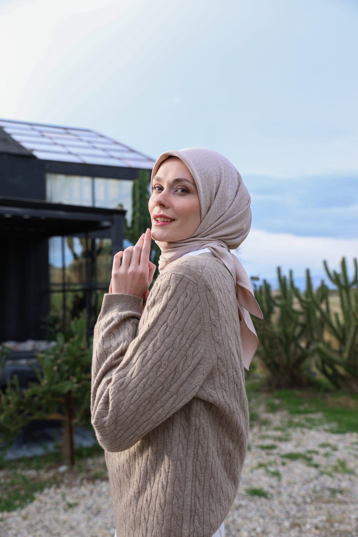 Celina Jakar Eşarp Gri Pembe 9902-13