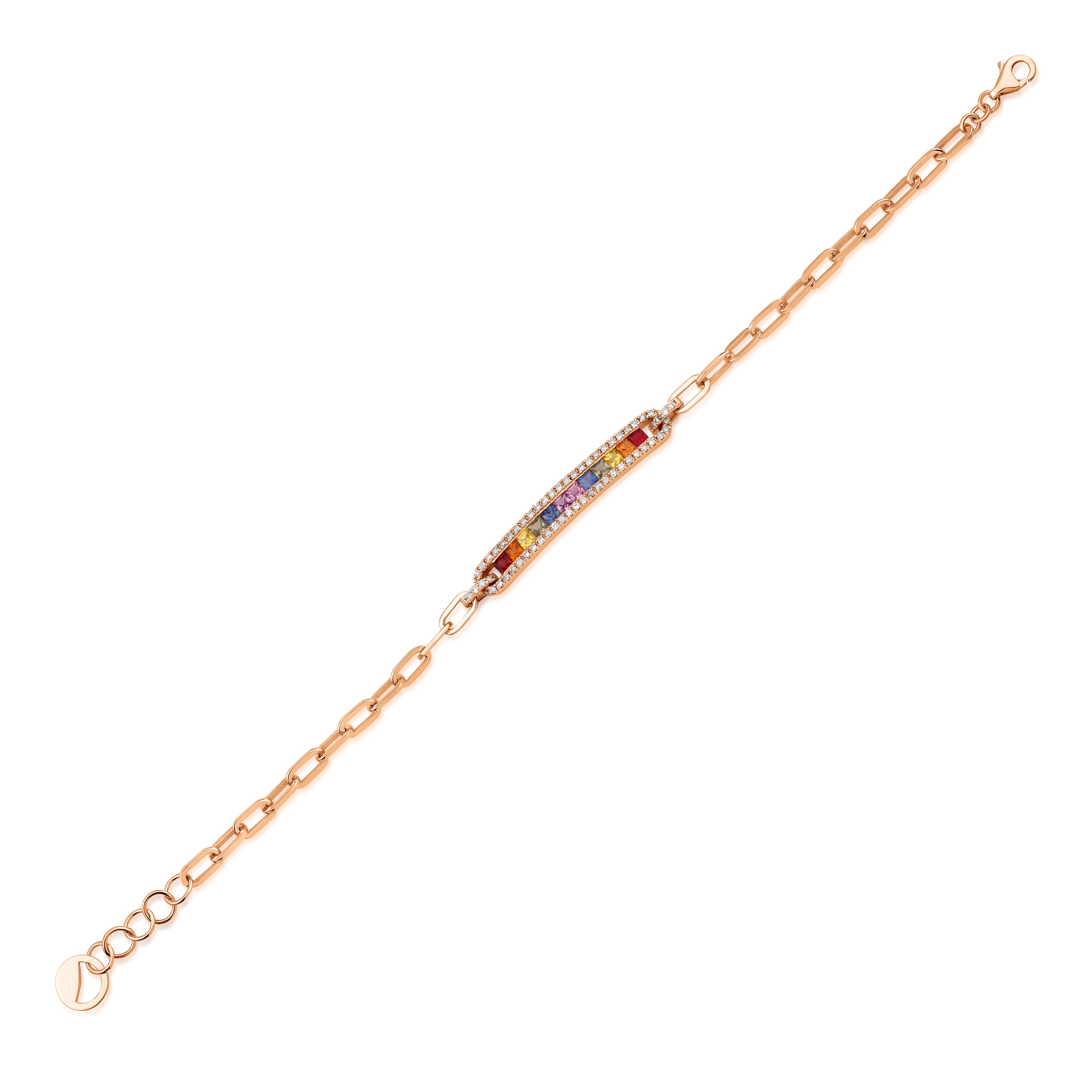 0,40 Karat Pırlanta 1,21 Karat Multicolor Safir Bileklik