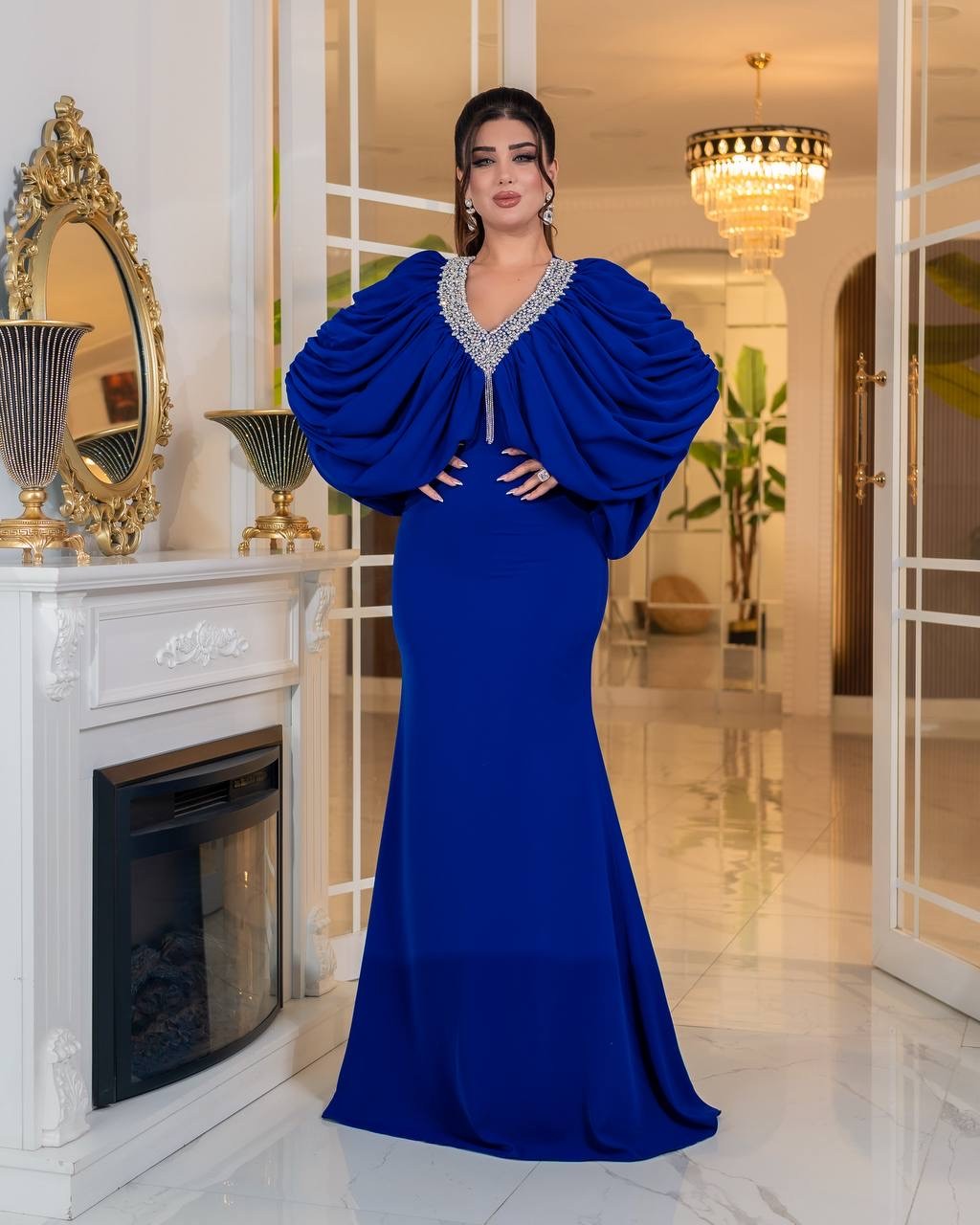 Verda Tasarım Abiye - Saks Mavi