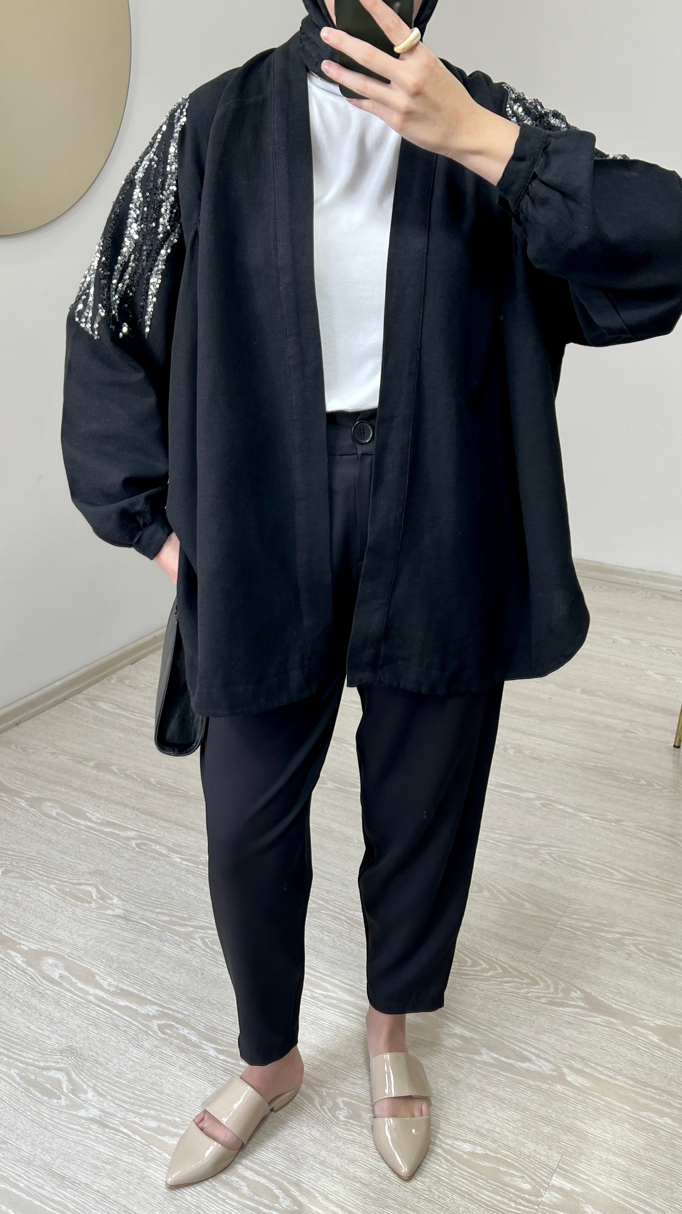 Pullu Keten Kimono