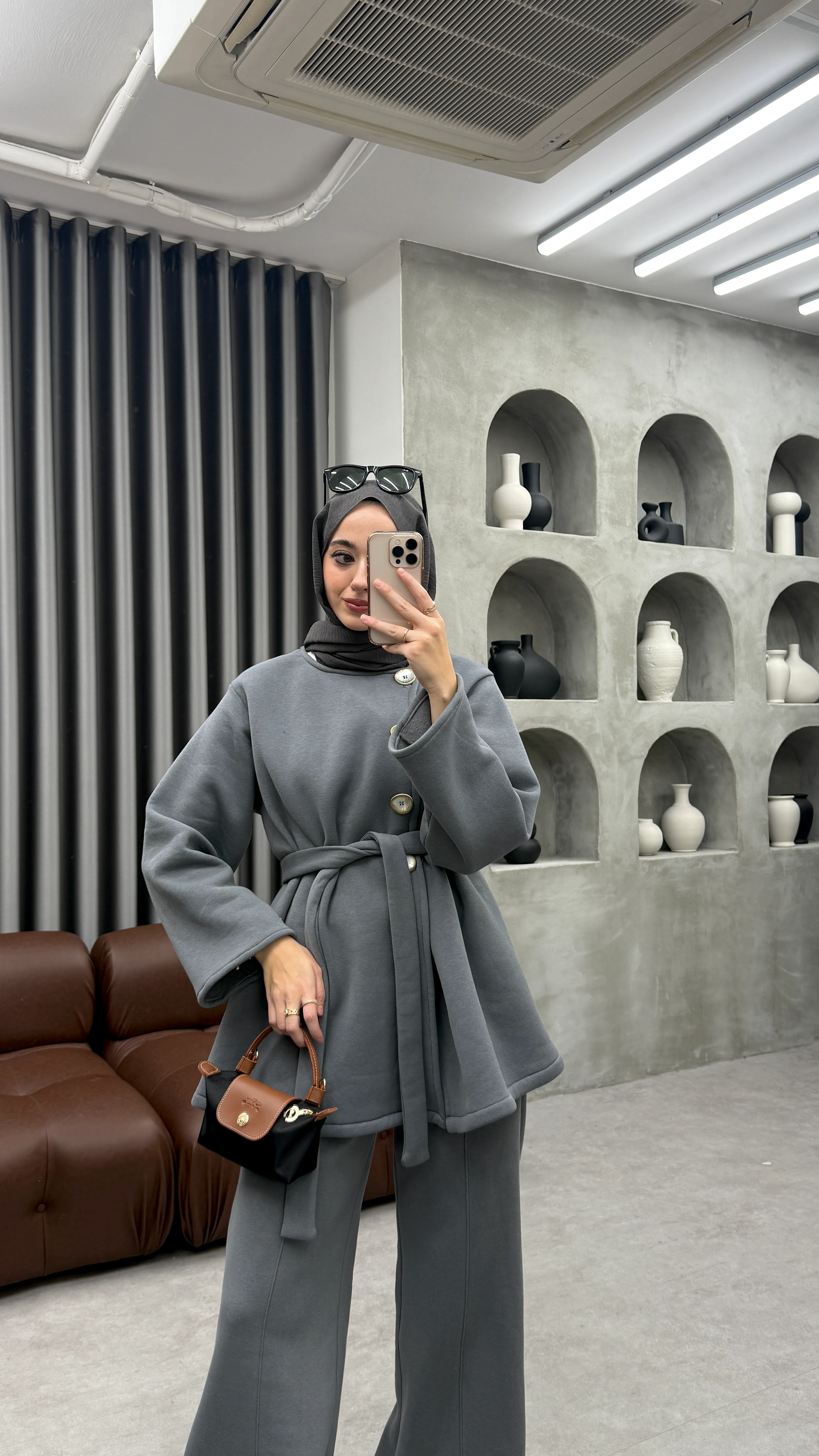 Oslo Şardonlu Takım - Gri