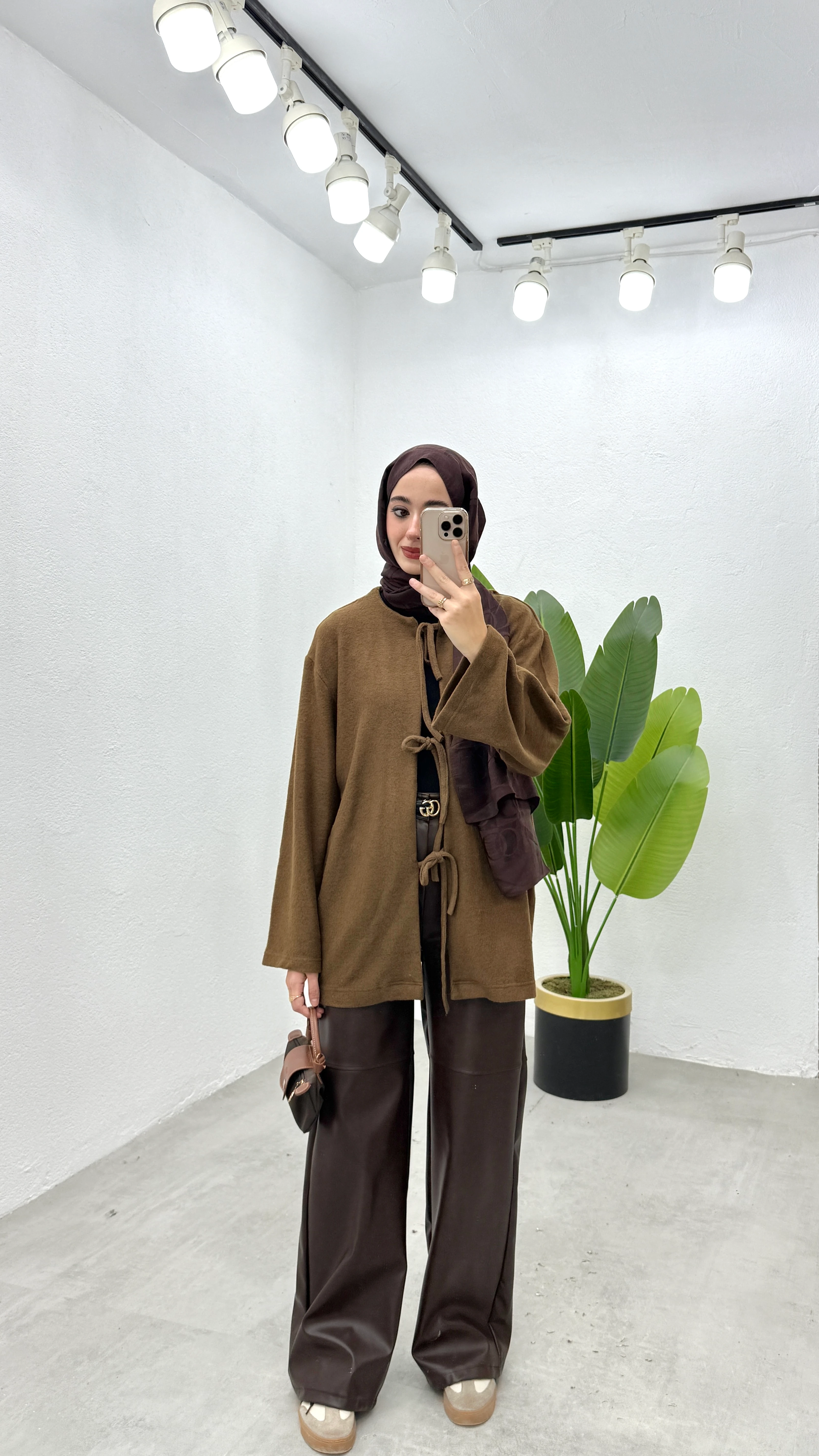 Bağlamalı Yumy Hırka - Kahve