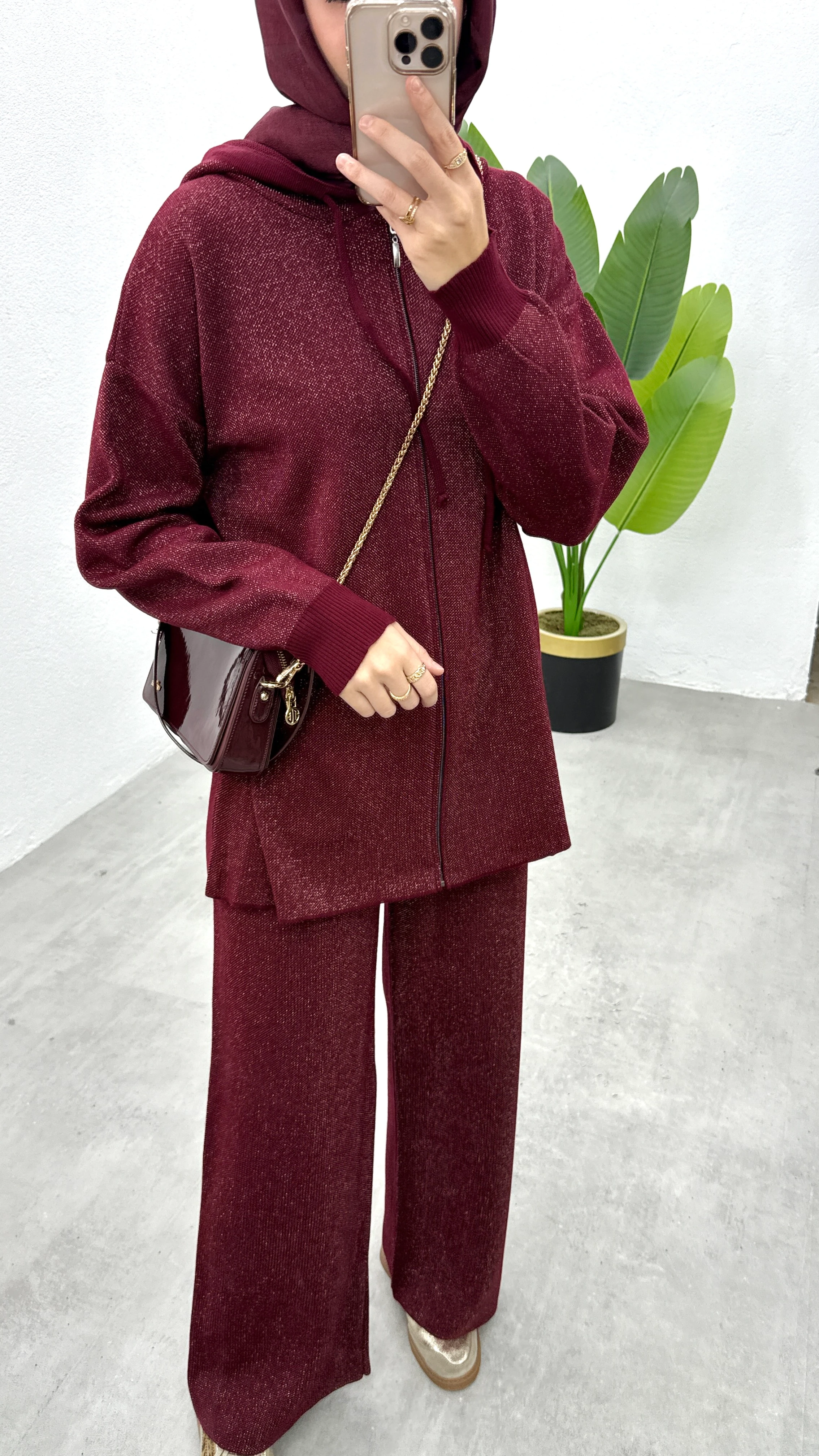 Çantalı Triko Takım