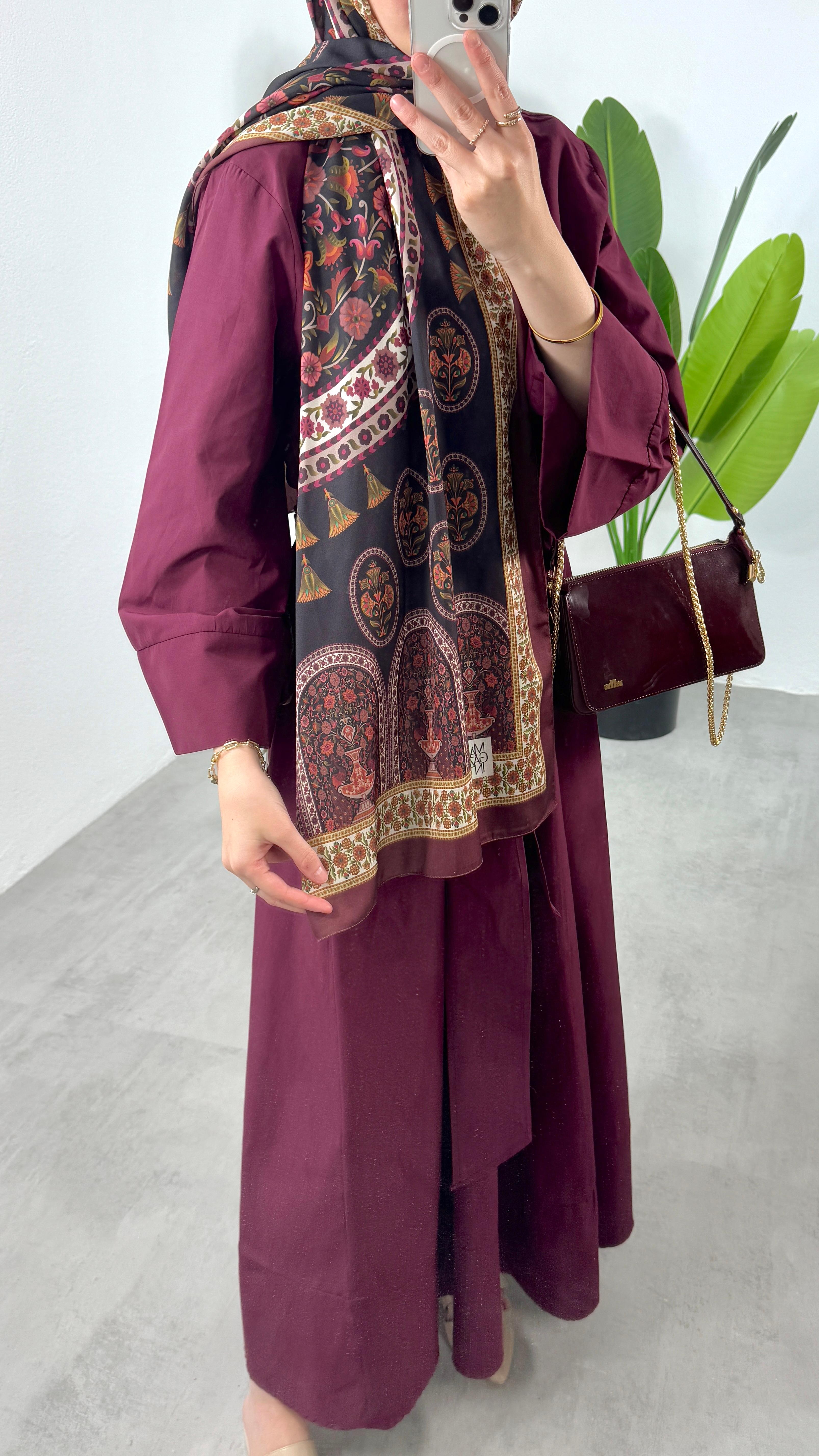 Desenli Şal - BORDO 5003