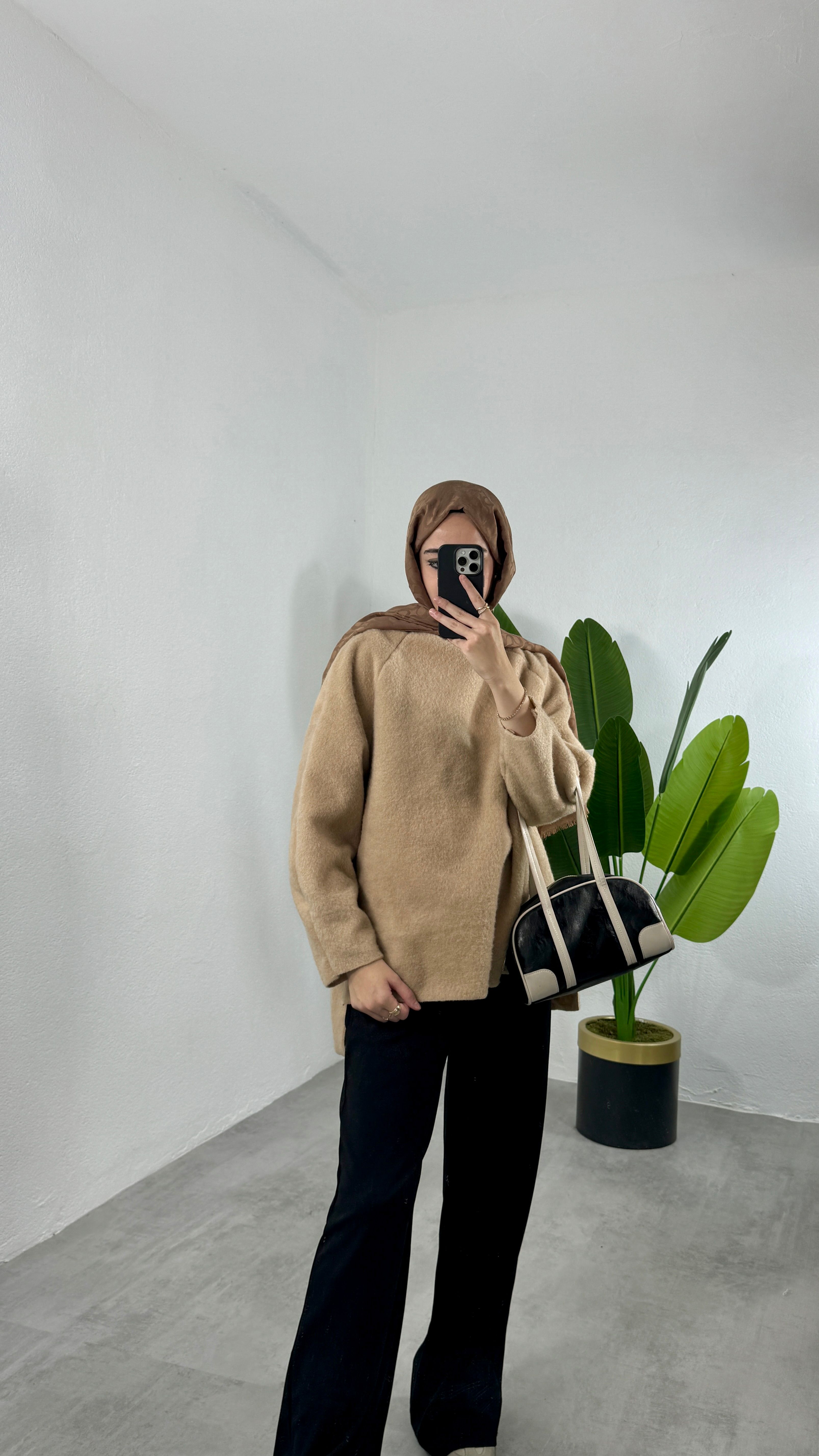 Kaşe Sweat - Koyu Bej