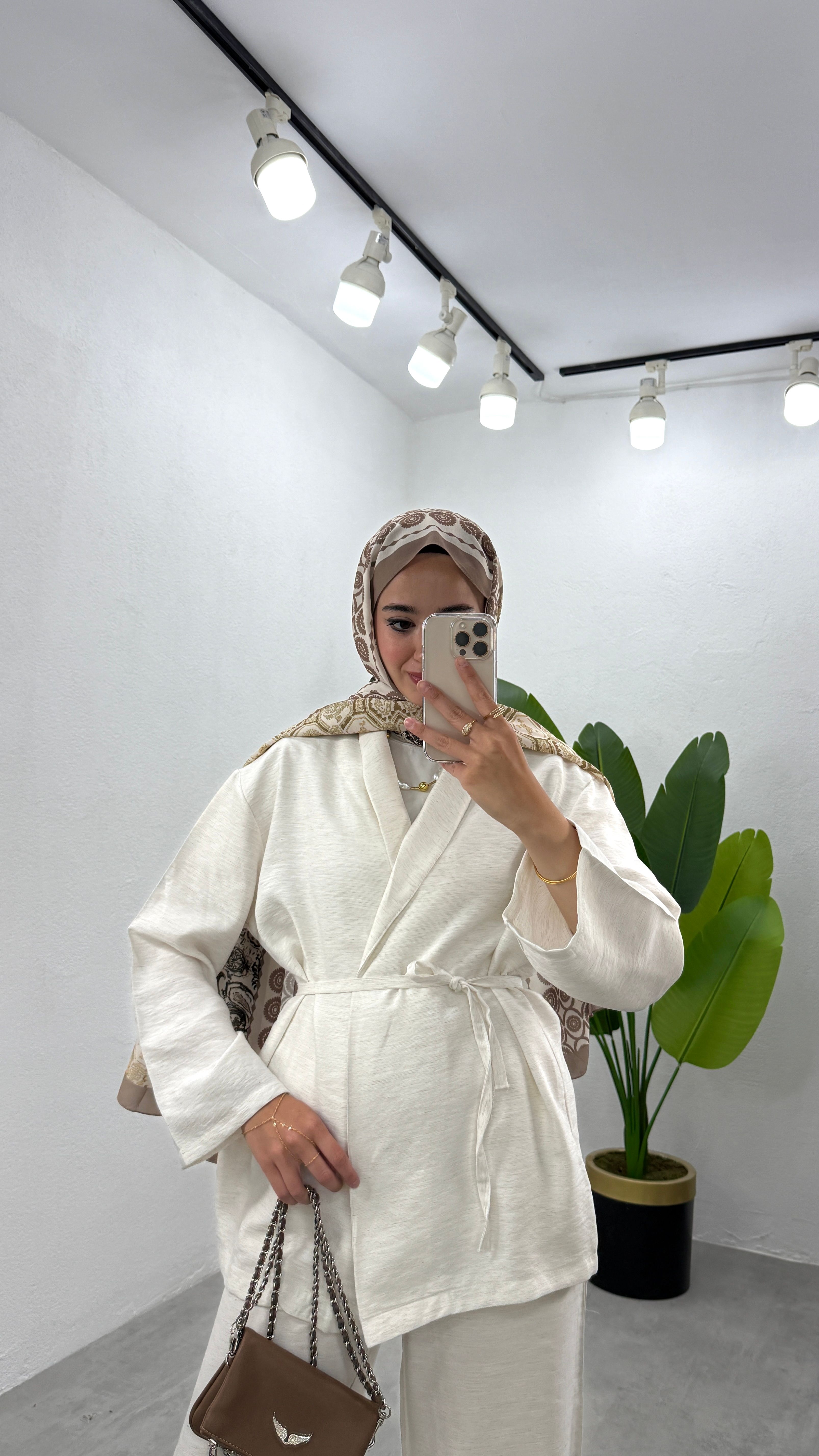 Keten Kimono Takım - Bej