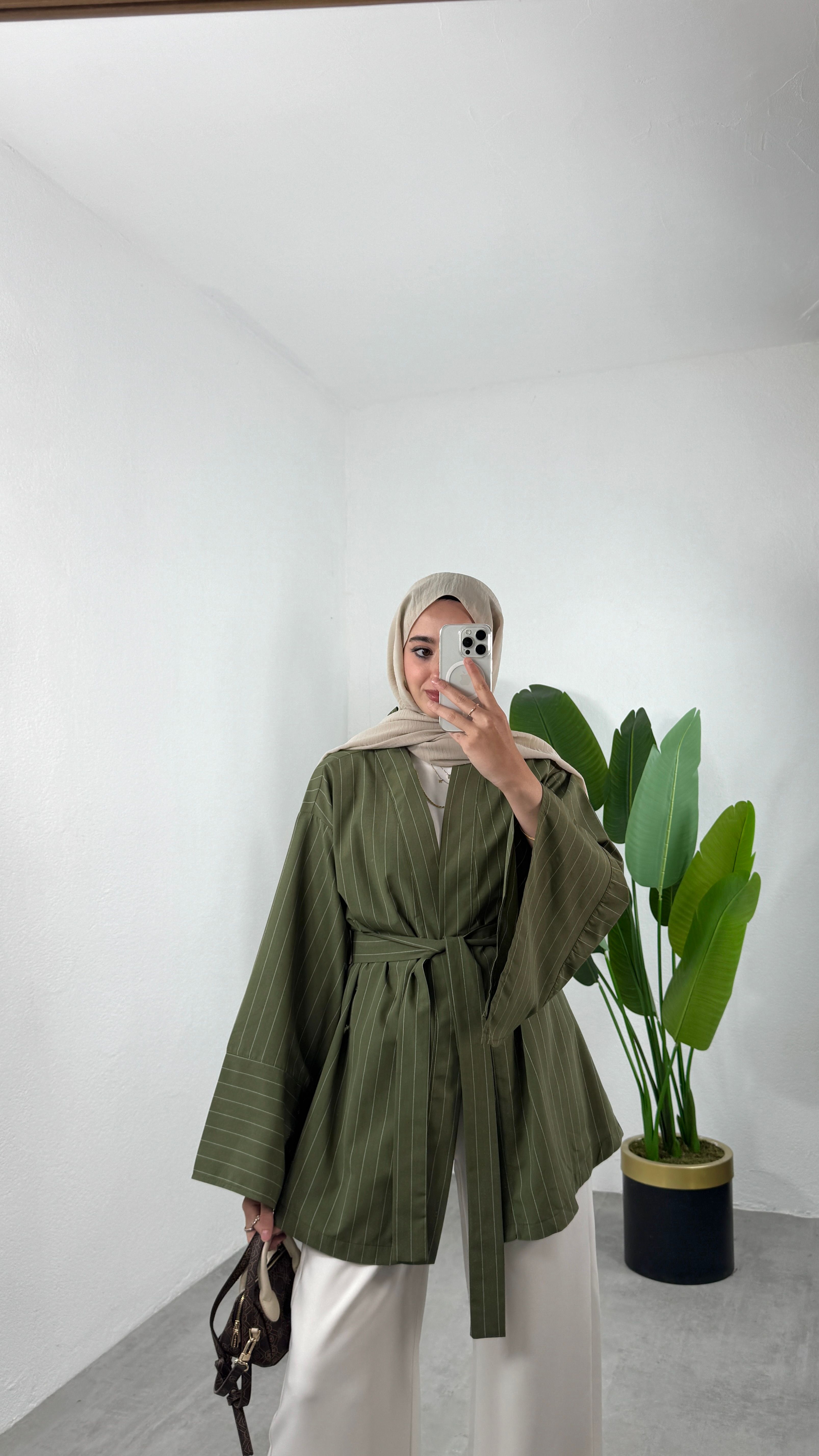 Çizgili Kimono Takım