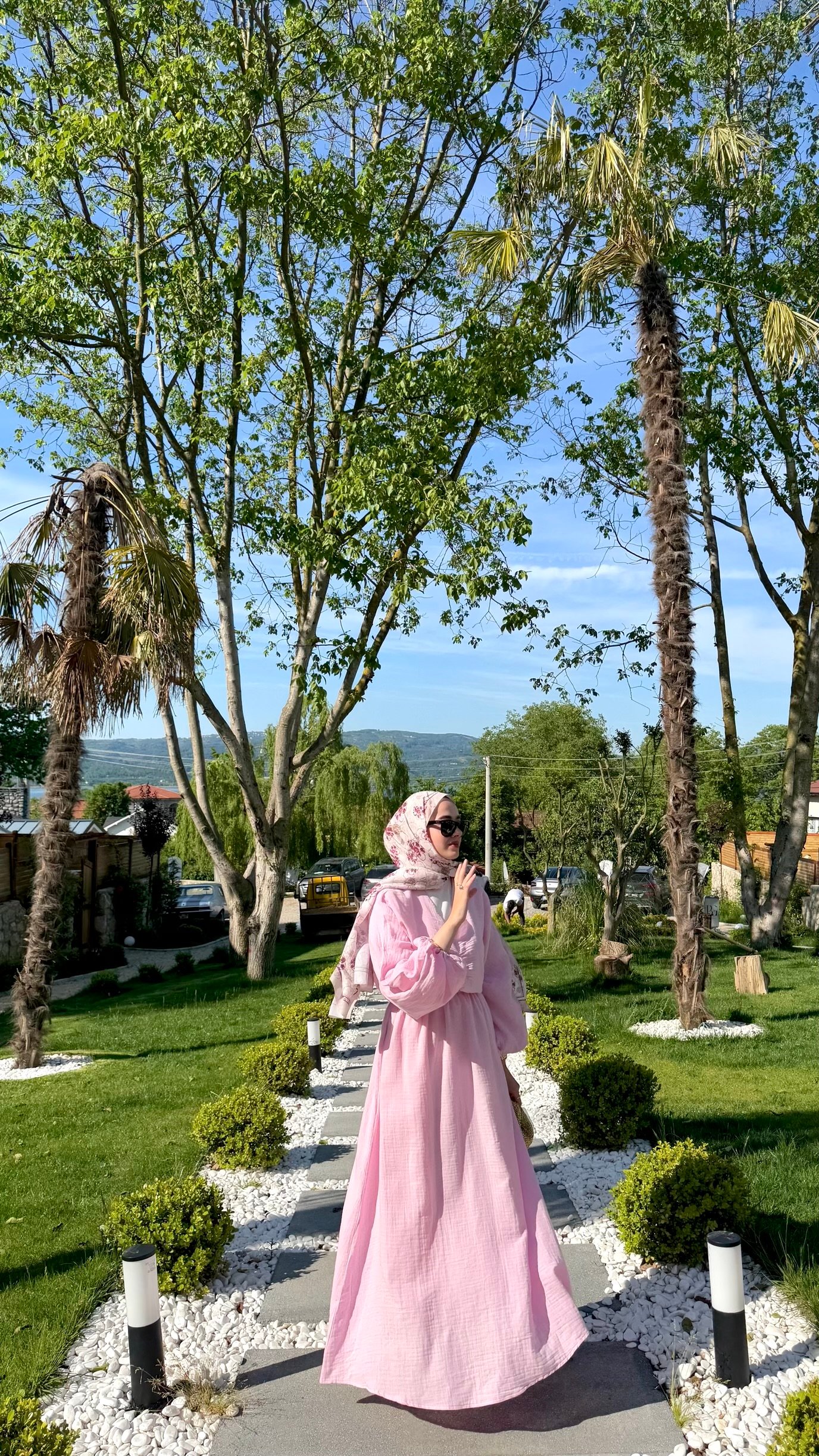 Müslin Oversize Elbise - Pembe
