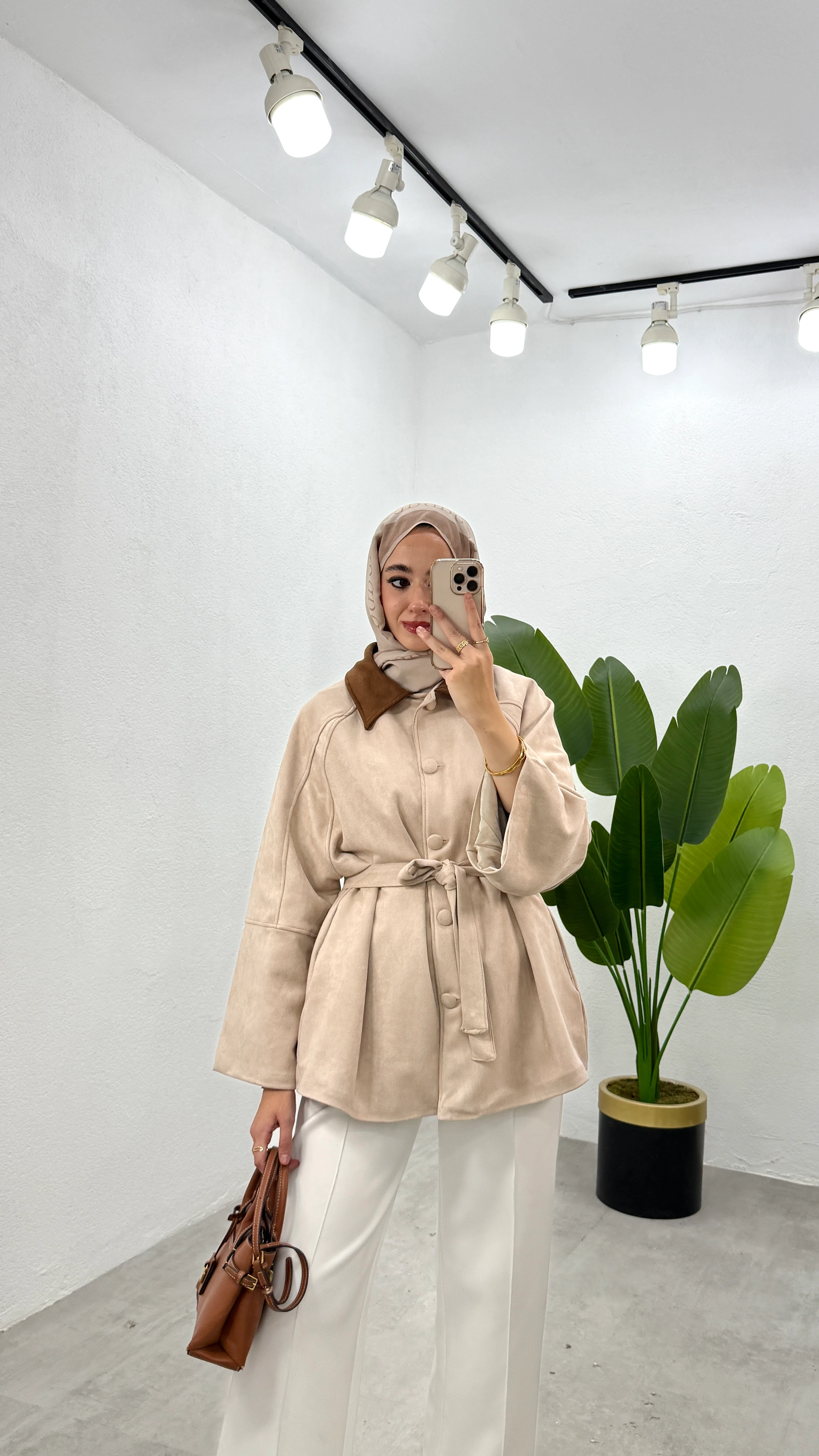 Düğmeli Süet Ceket