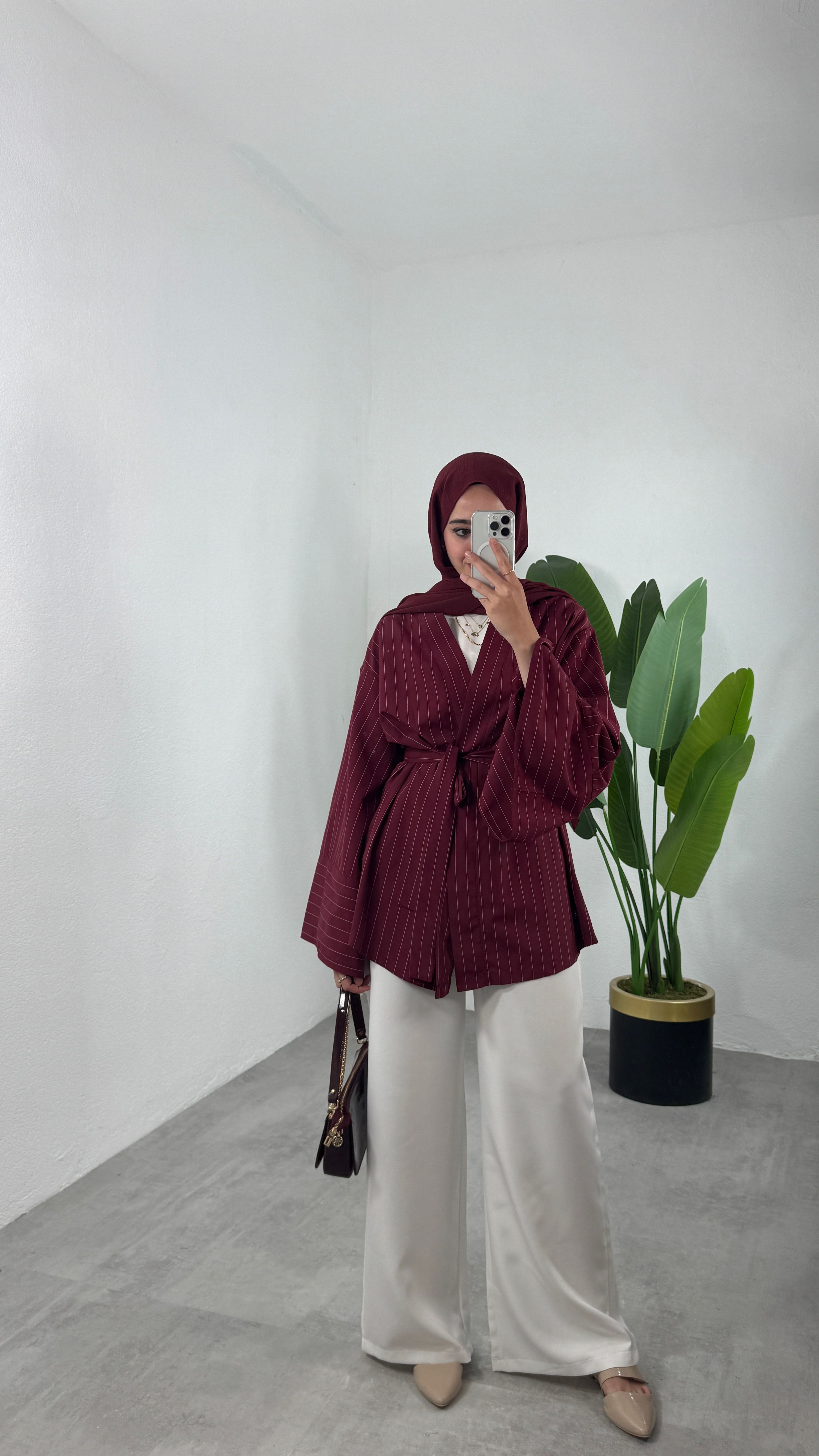 Çizgili Kimono Takım