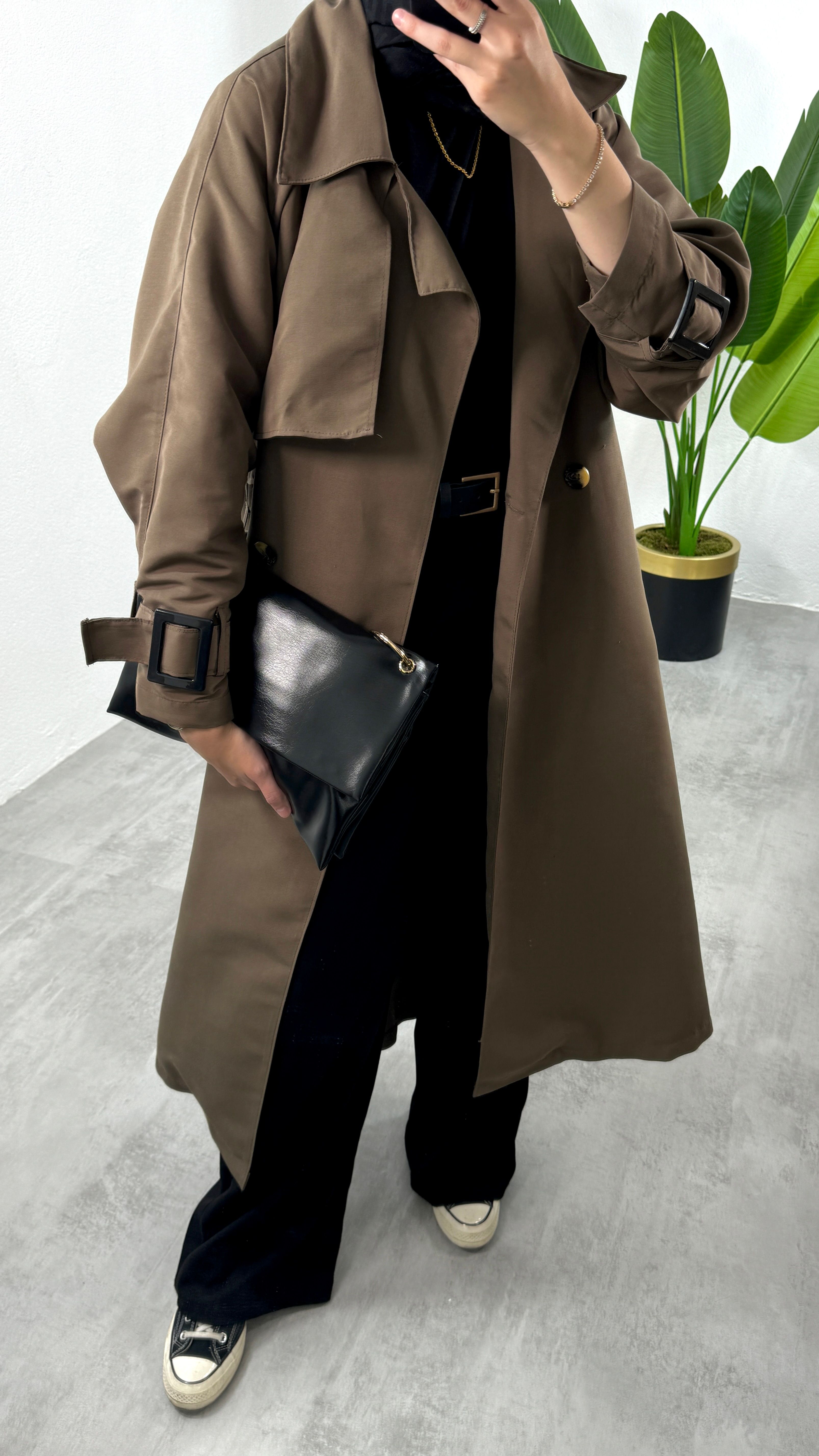 Oversize Trençkot - Kahve