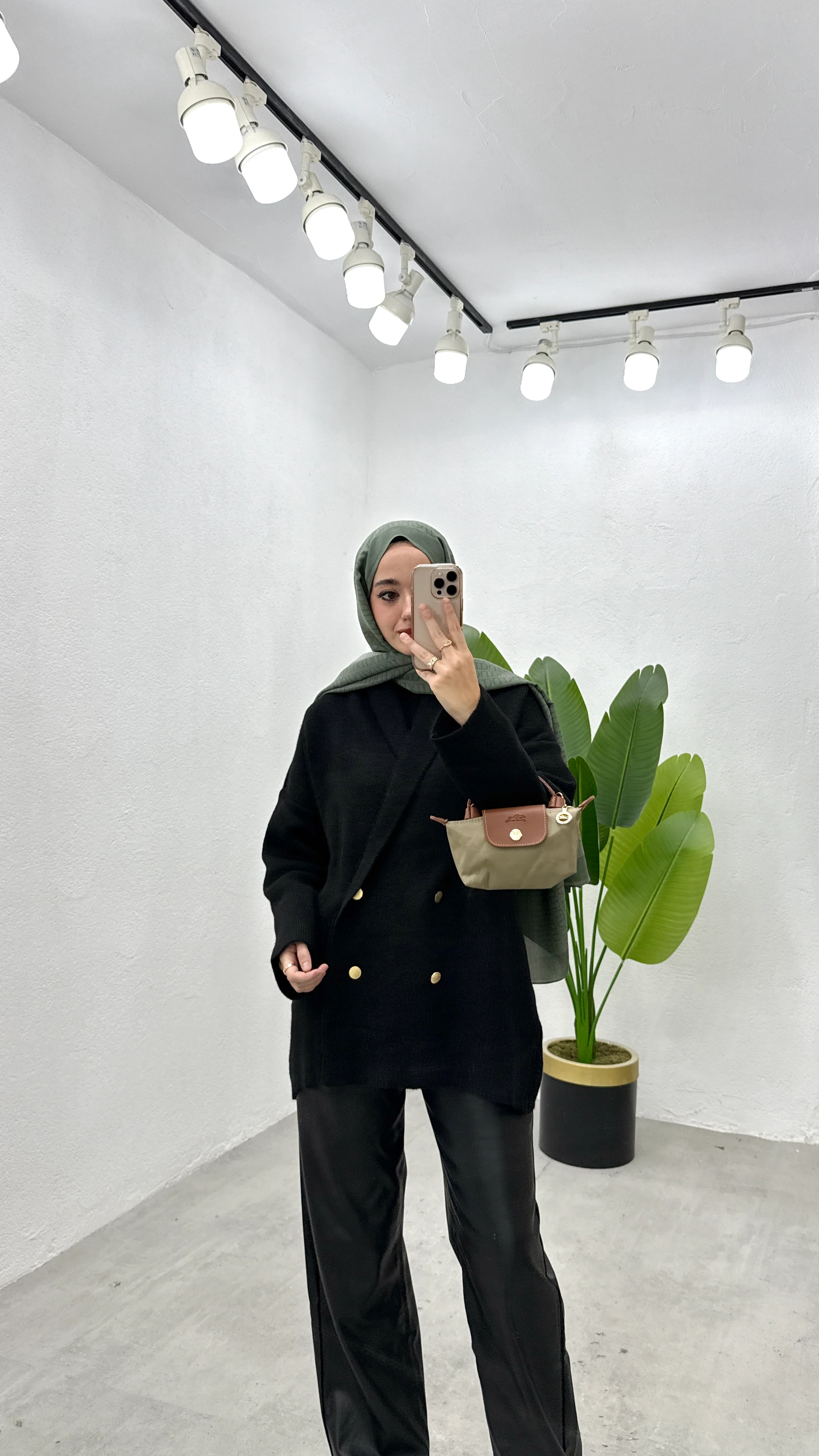 Düğmeli Ceket Hırka - Siyah