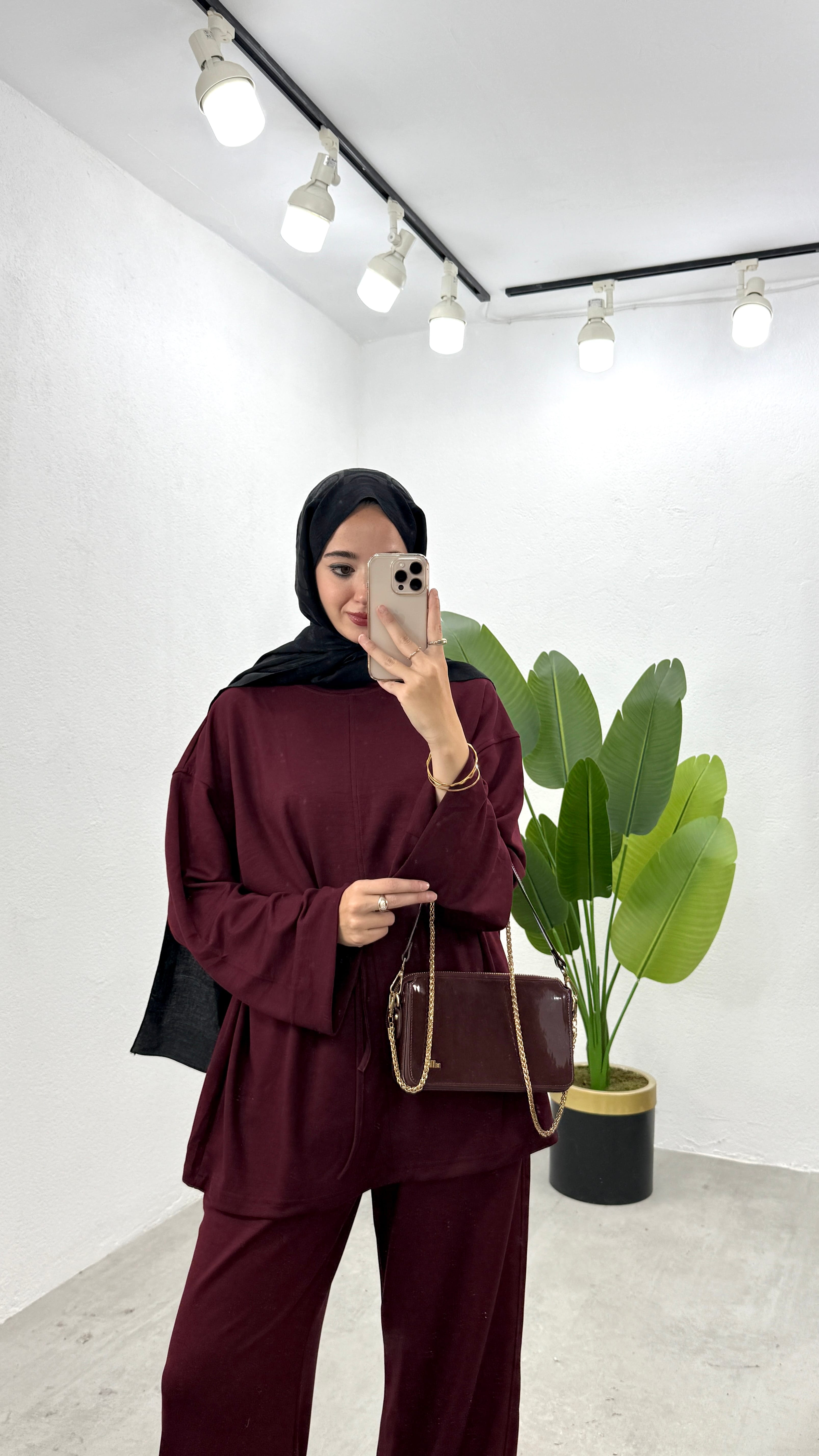 Biyeli Oysh Takım - Bordo