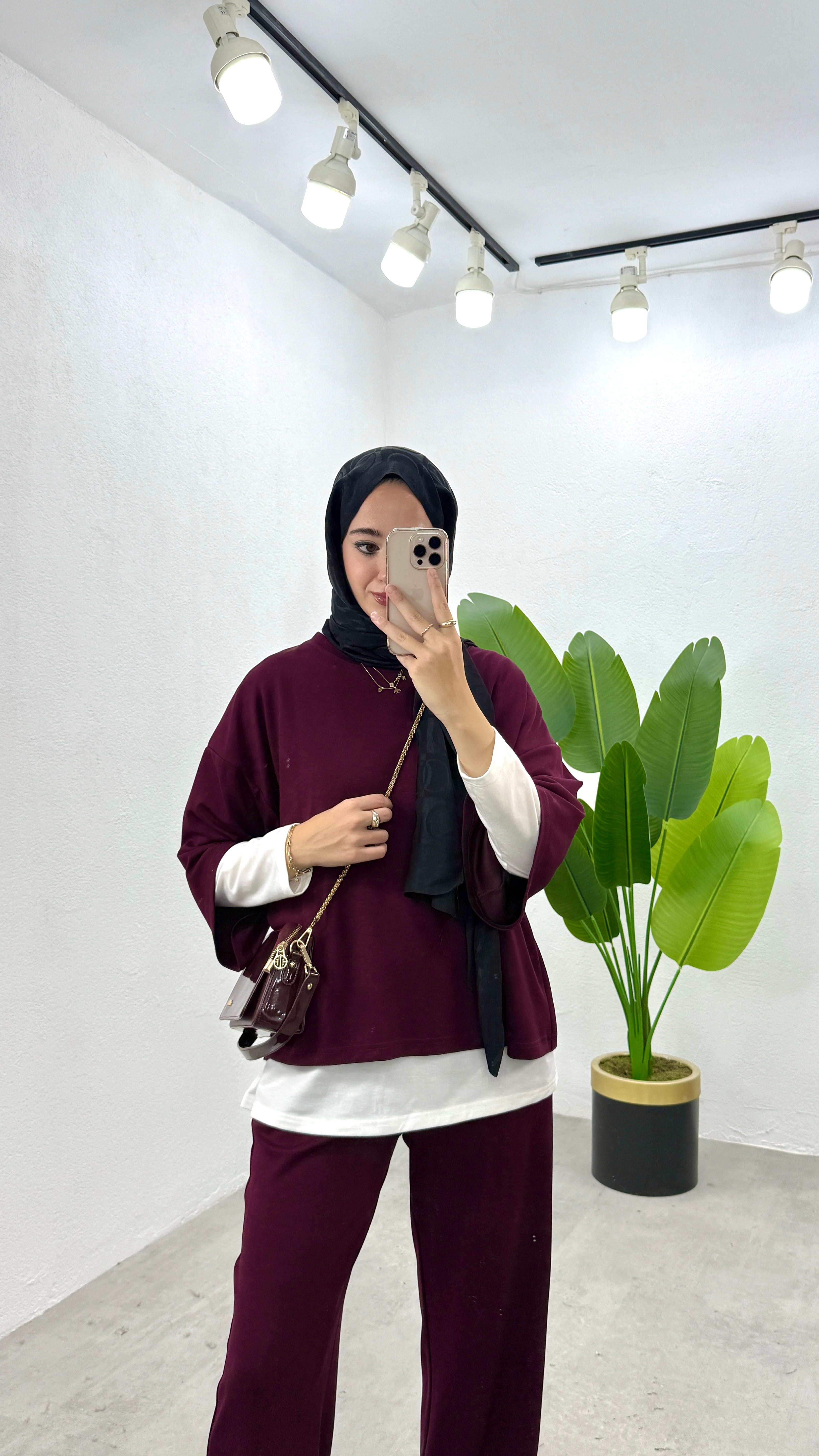 Oysh Üçlü Takım - Bordo
