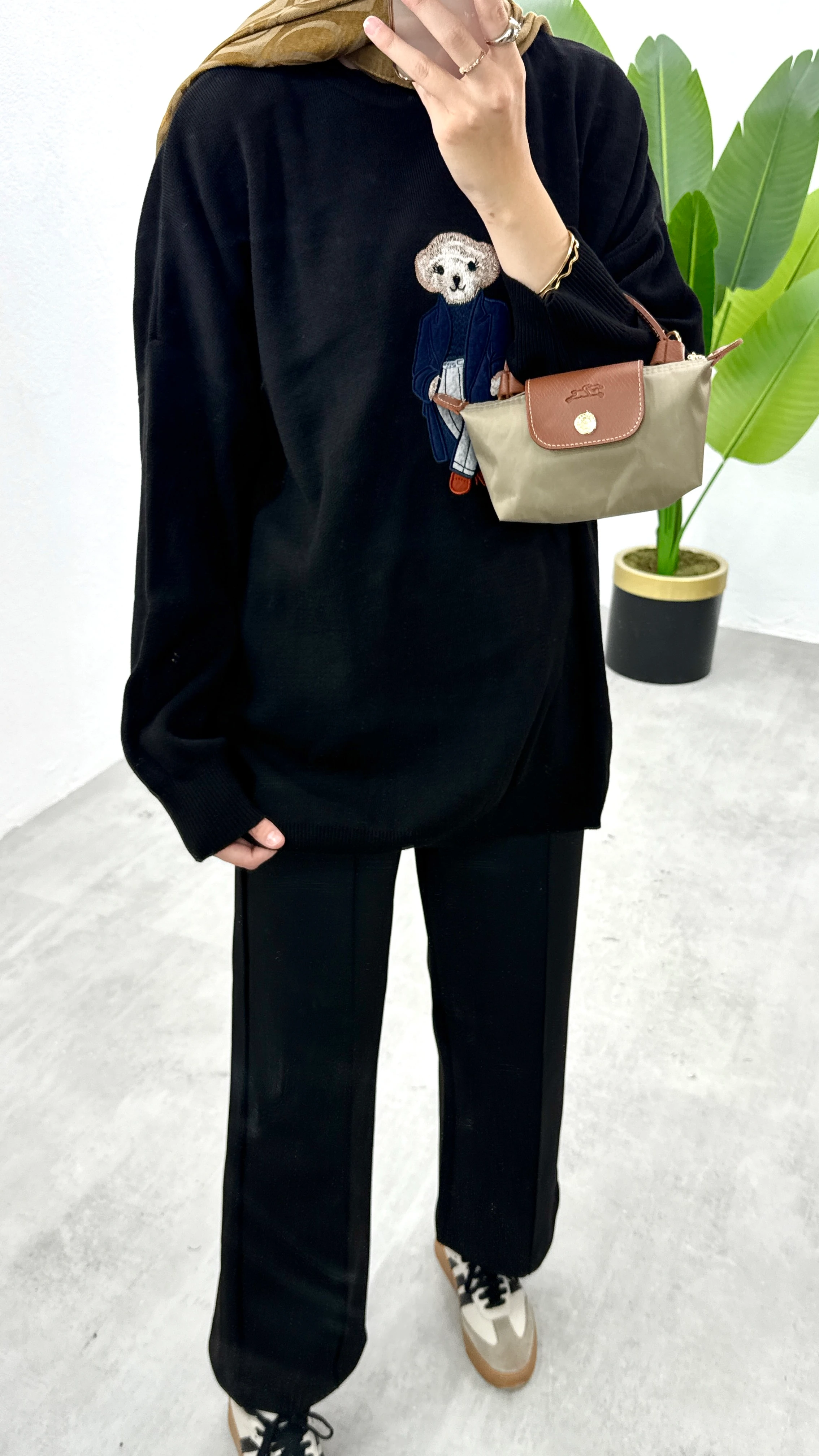 Tedy Triko Kazak - Siyah