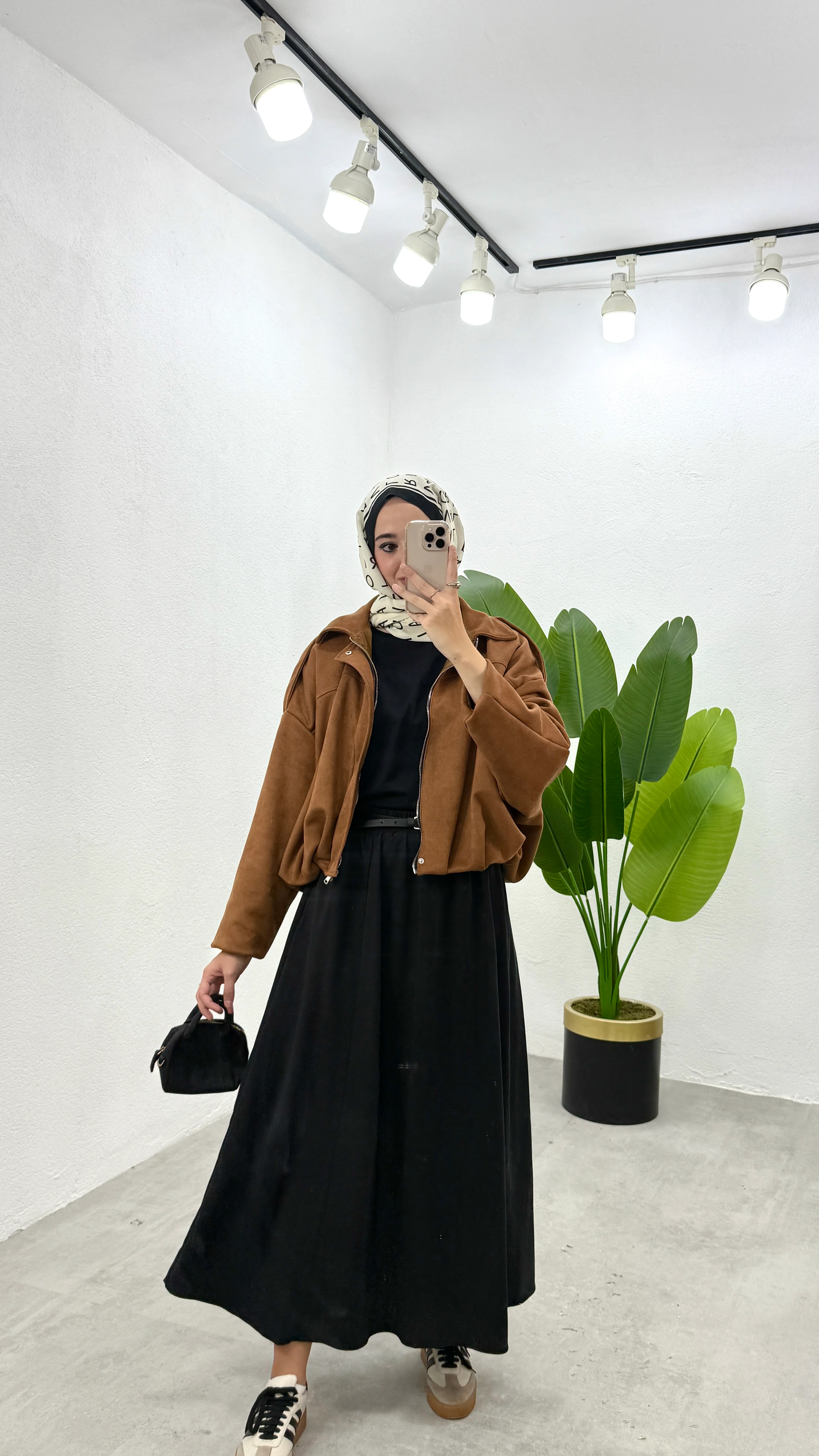 İnce Gabardin Etek - Siyah