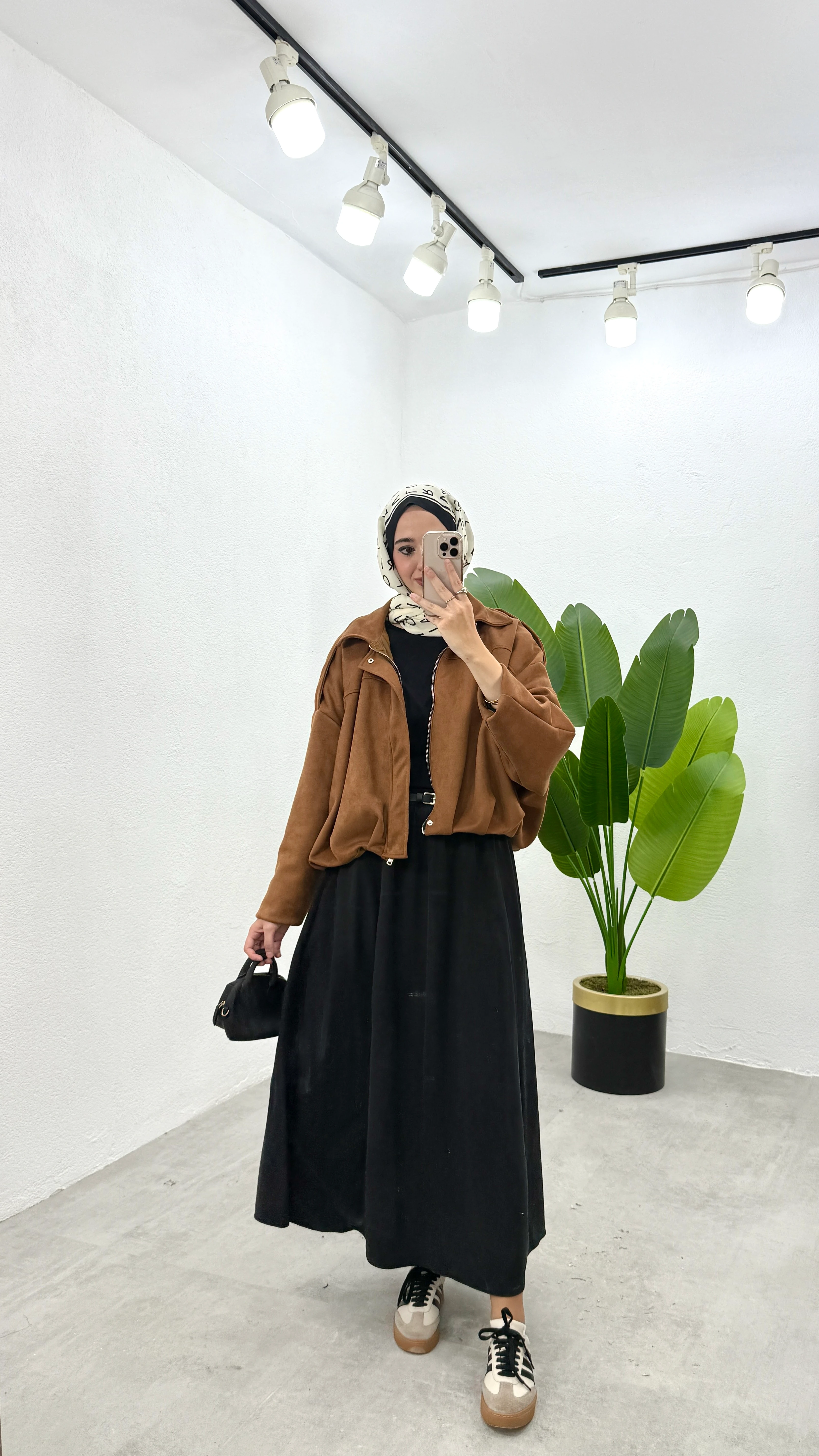 İnce Gabardin Etek - Siyah