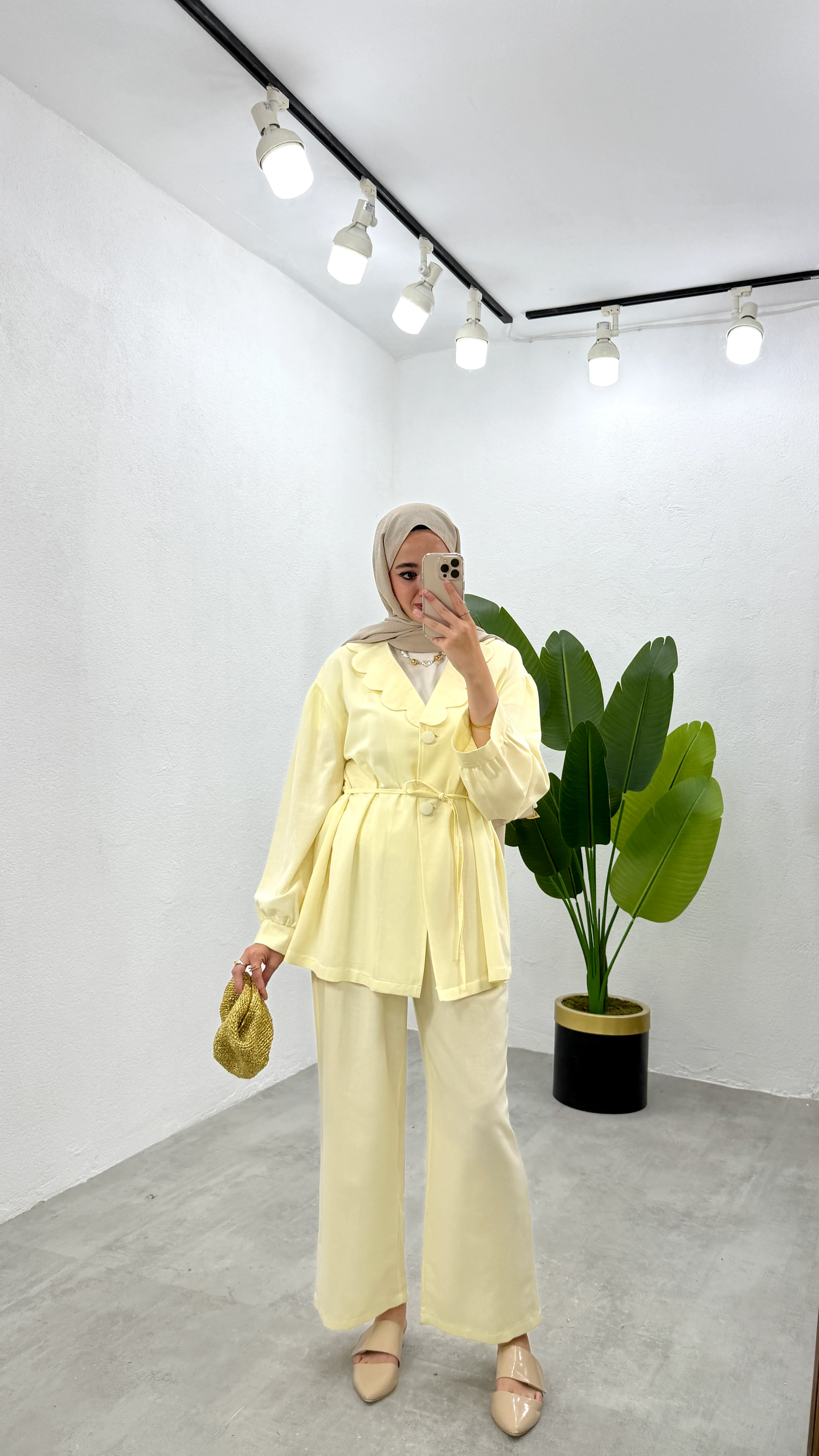 Daisy Keten Takım - Sarı