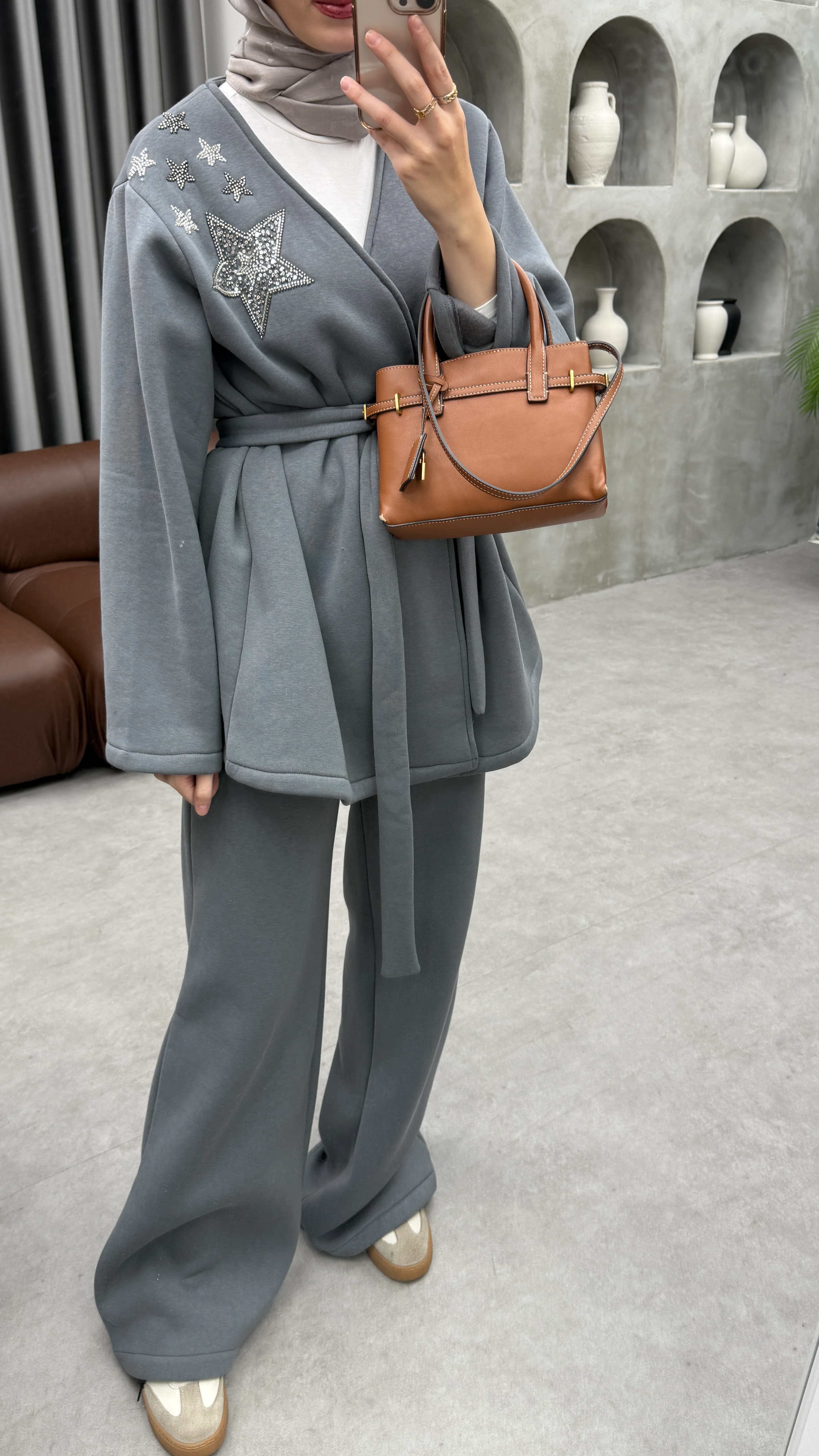 Shine Şardonlu Takım - Gri