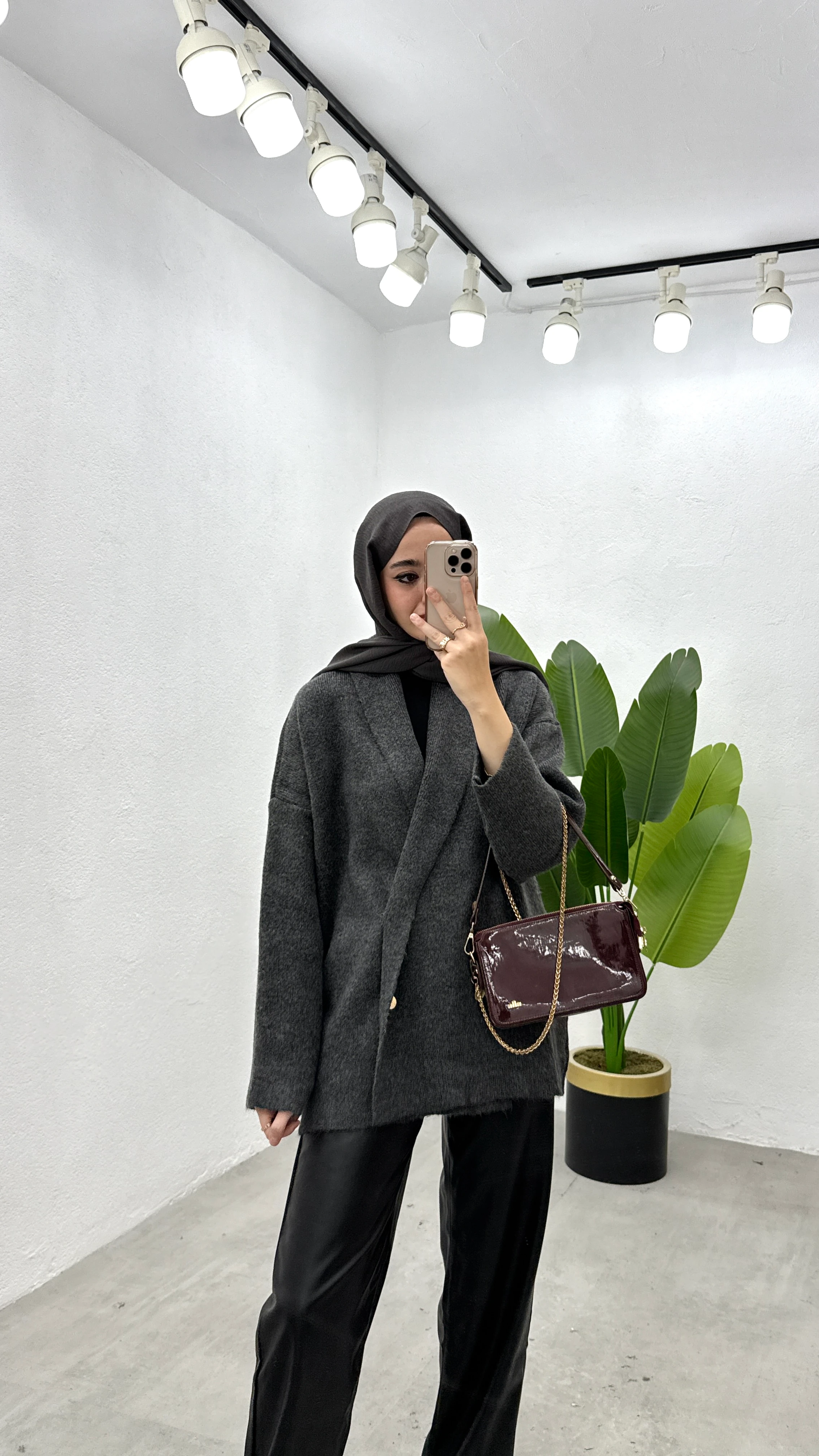 Düğmeli Ceket Hırka - Antrasit