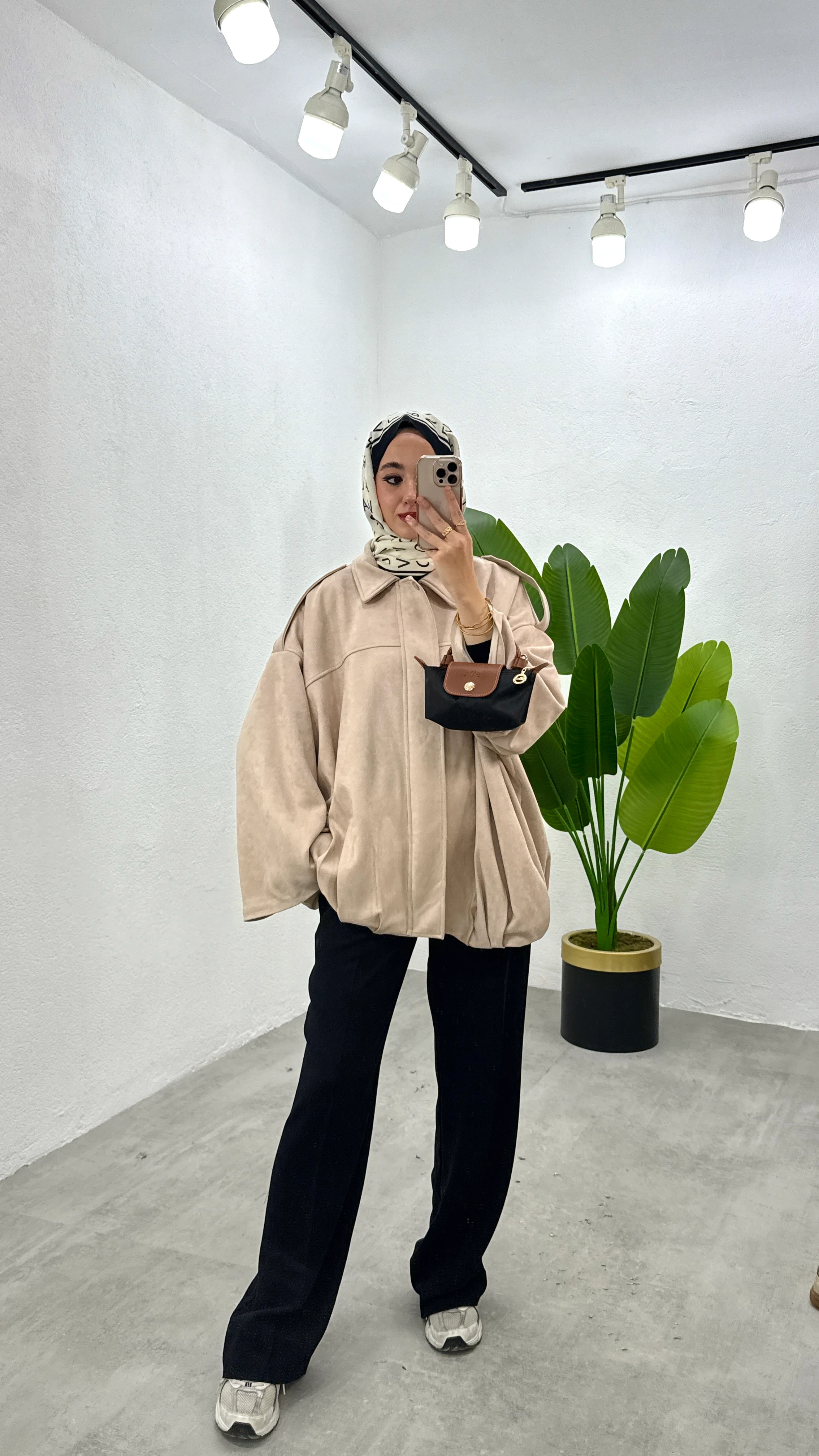 Bomber Süet Ceket - Bej