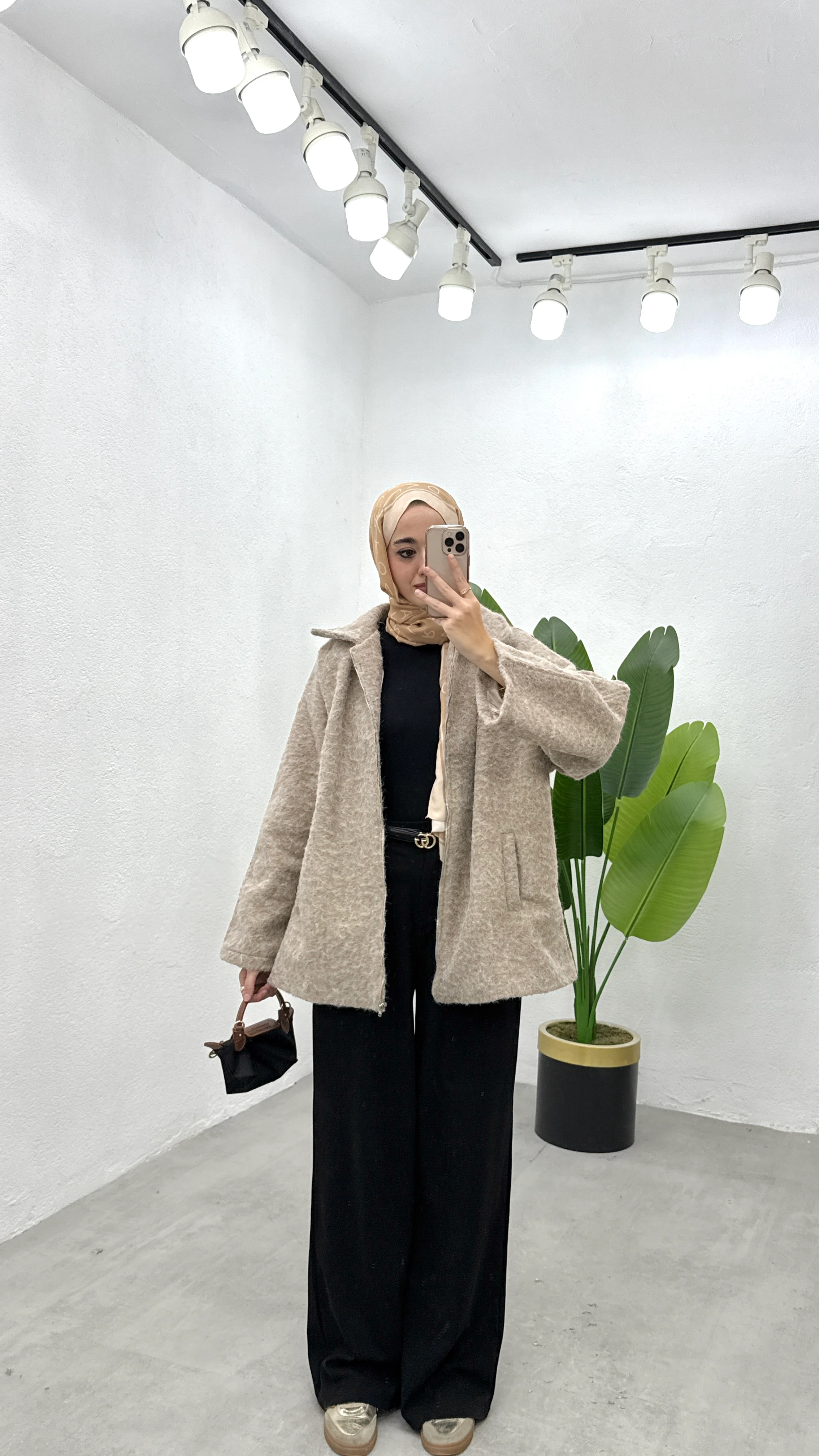 Kai Fermuarlı Ceket - Bej