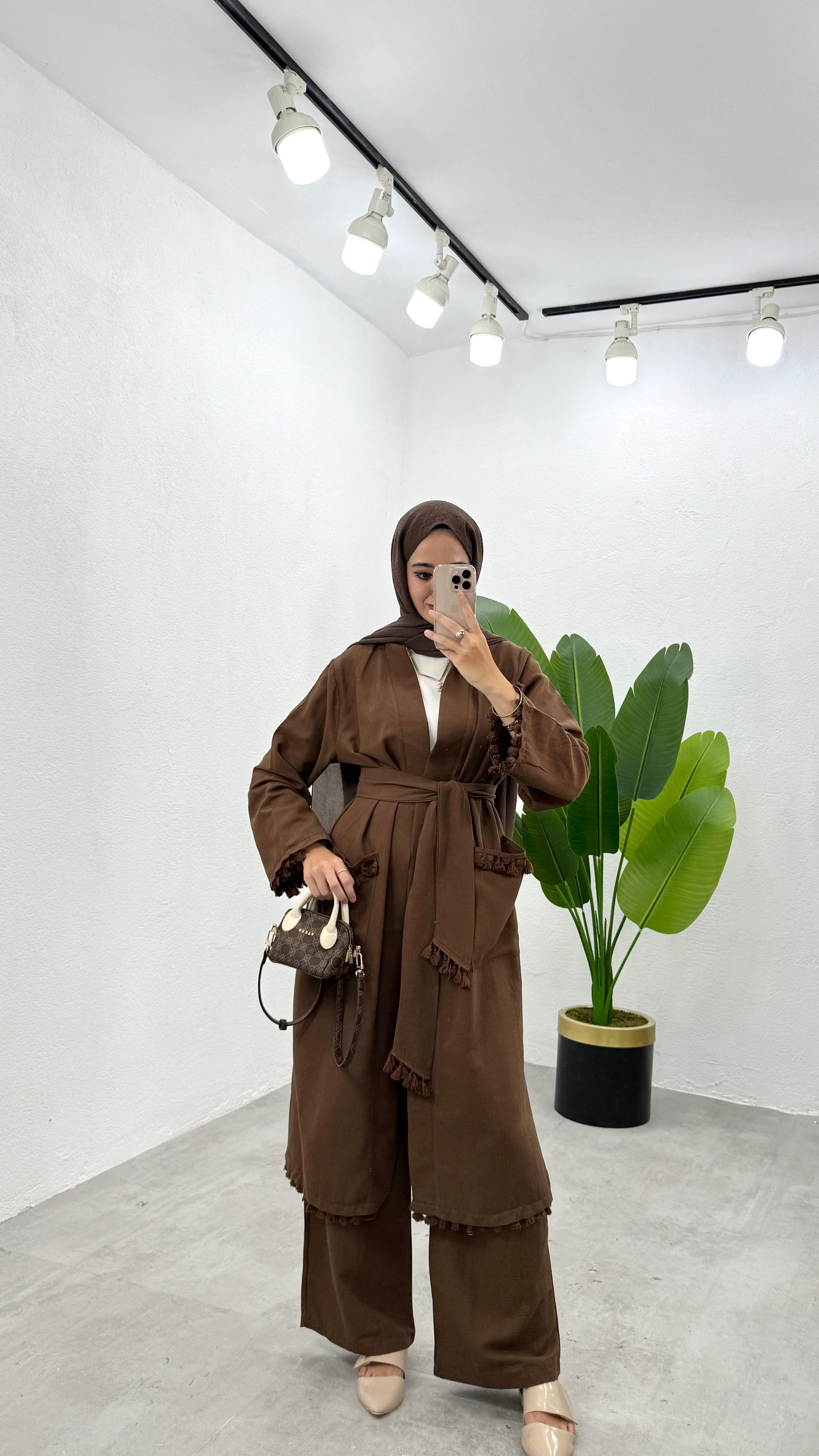 Püsküllü Kimono Takım
