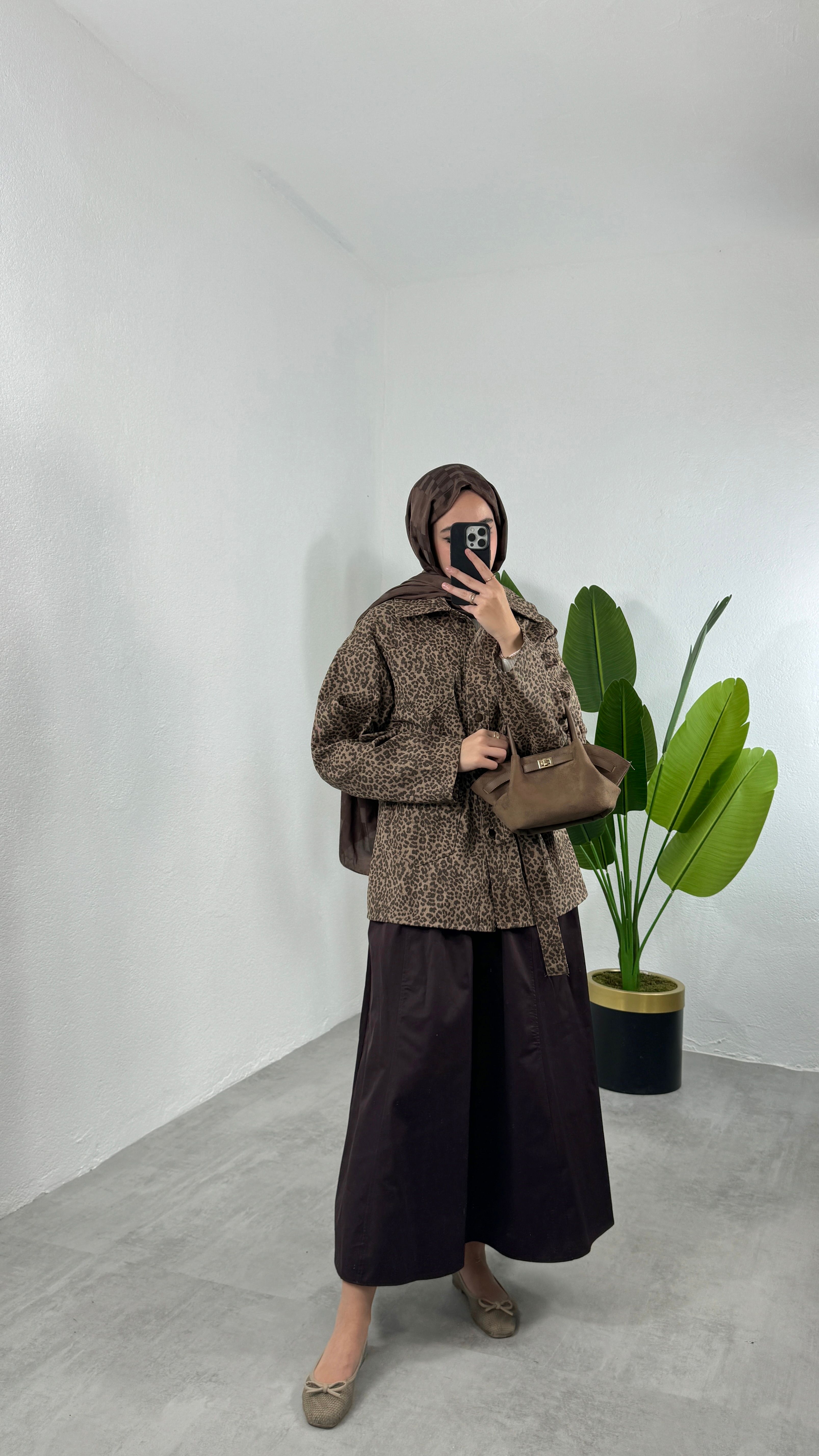 Leopar Denim Ceket