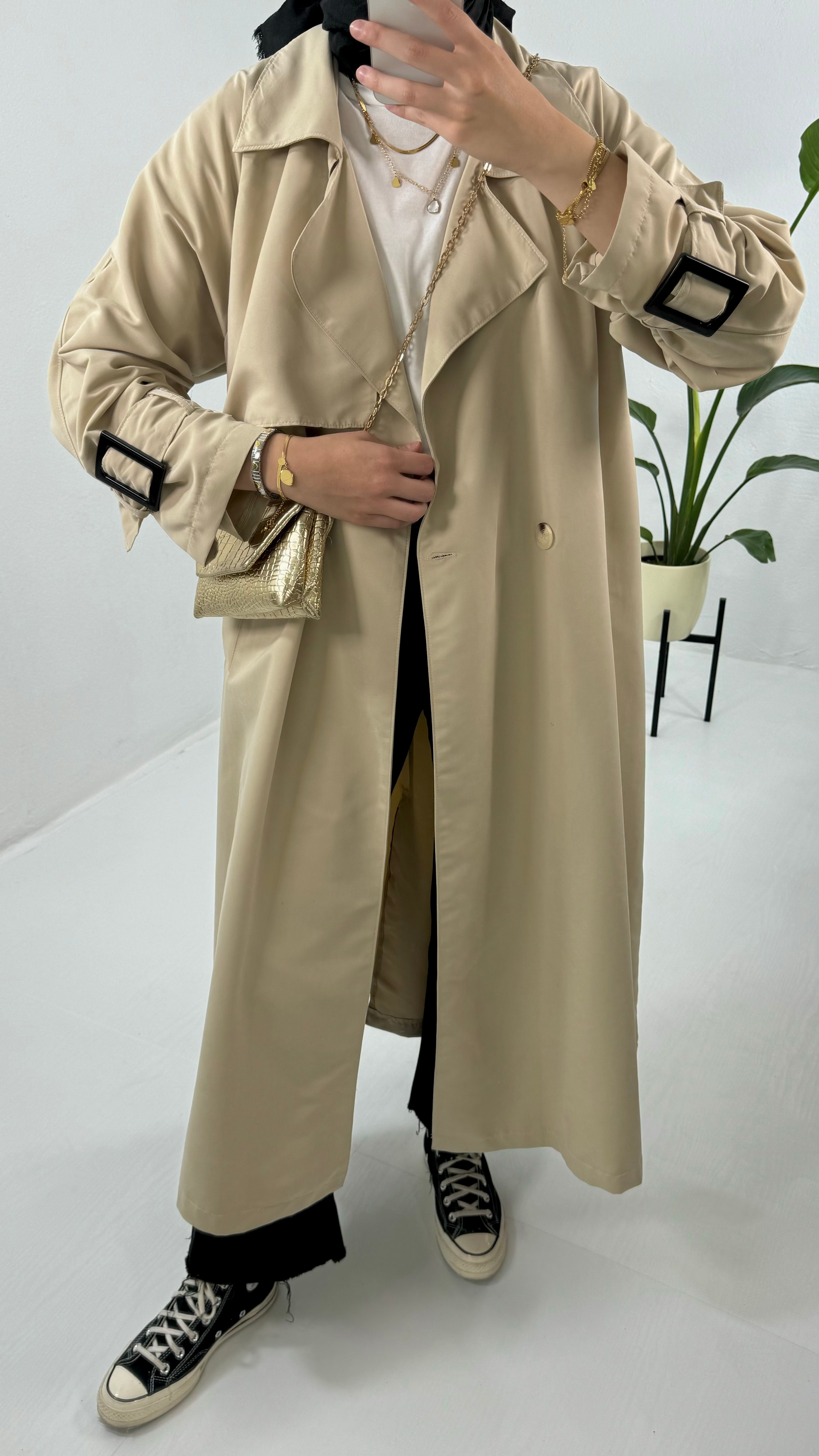 Oversize Trençkot - Bej