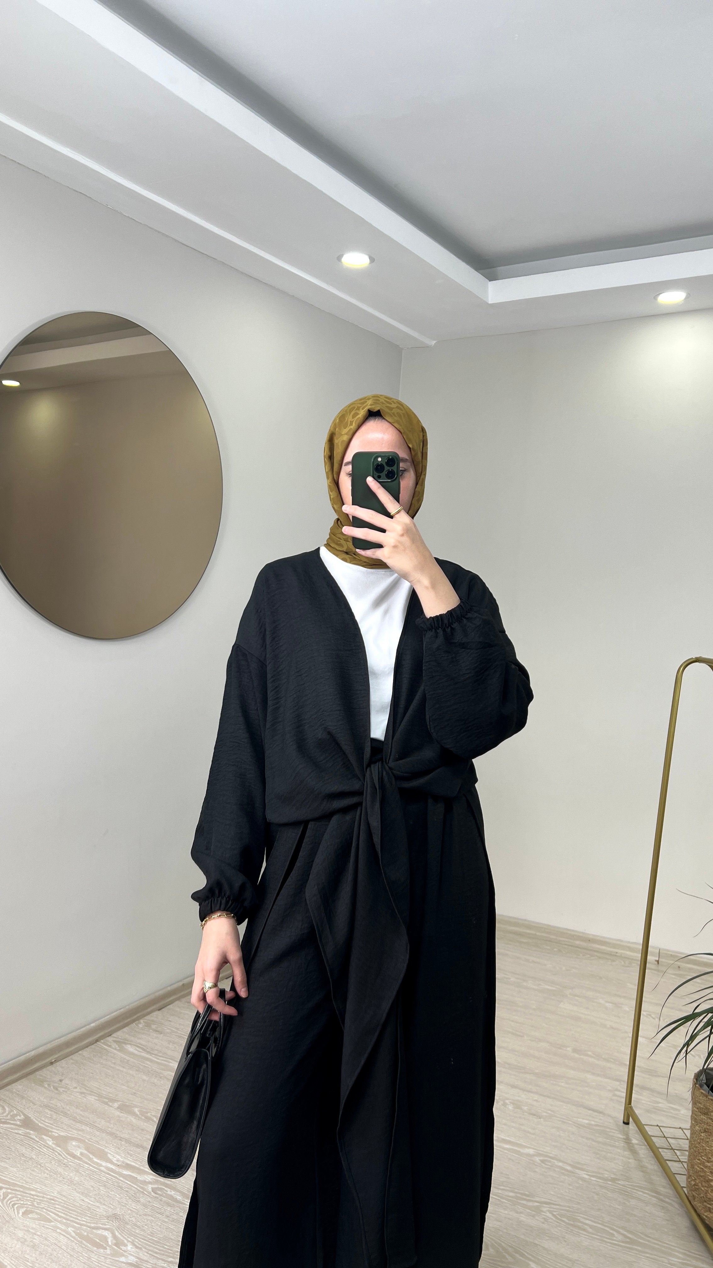 Bağlamalı Kimono Takım - Siyah