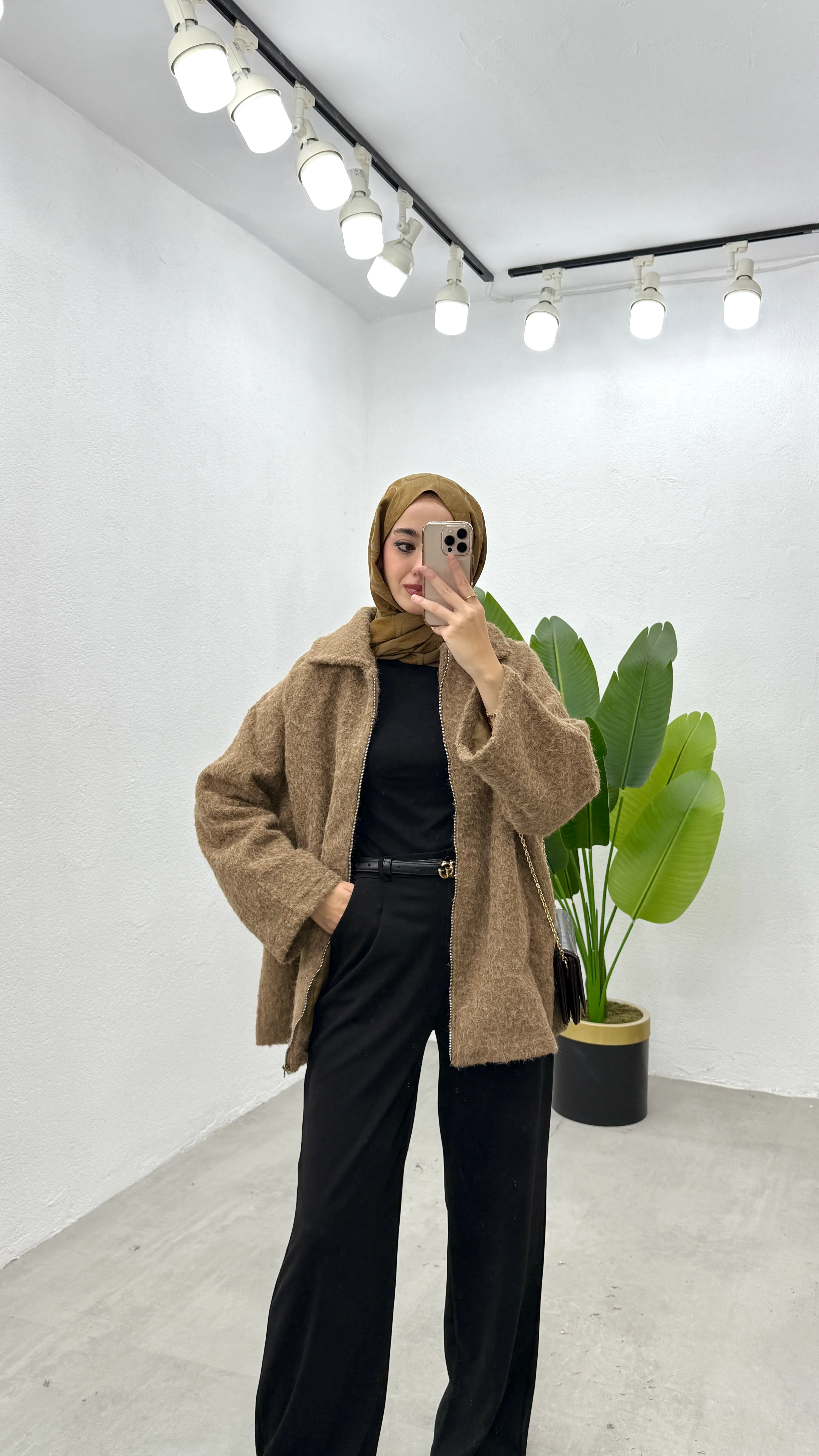 Kai Fermuarlı Ceket - Camel