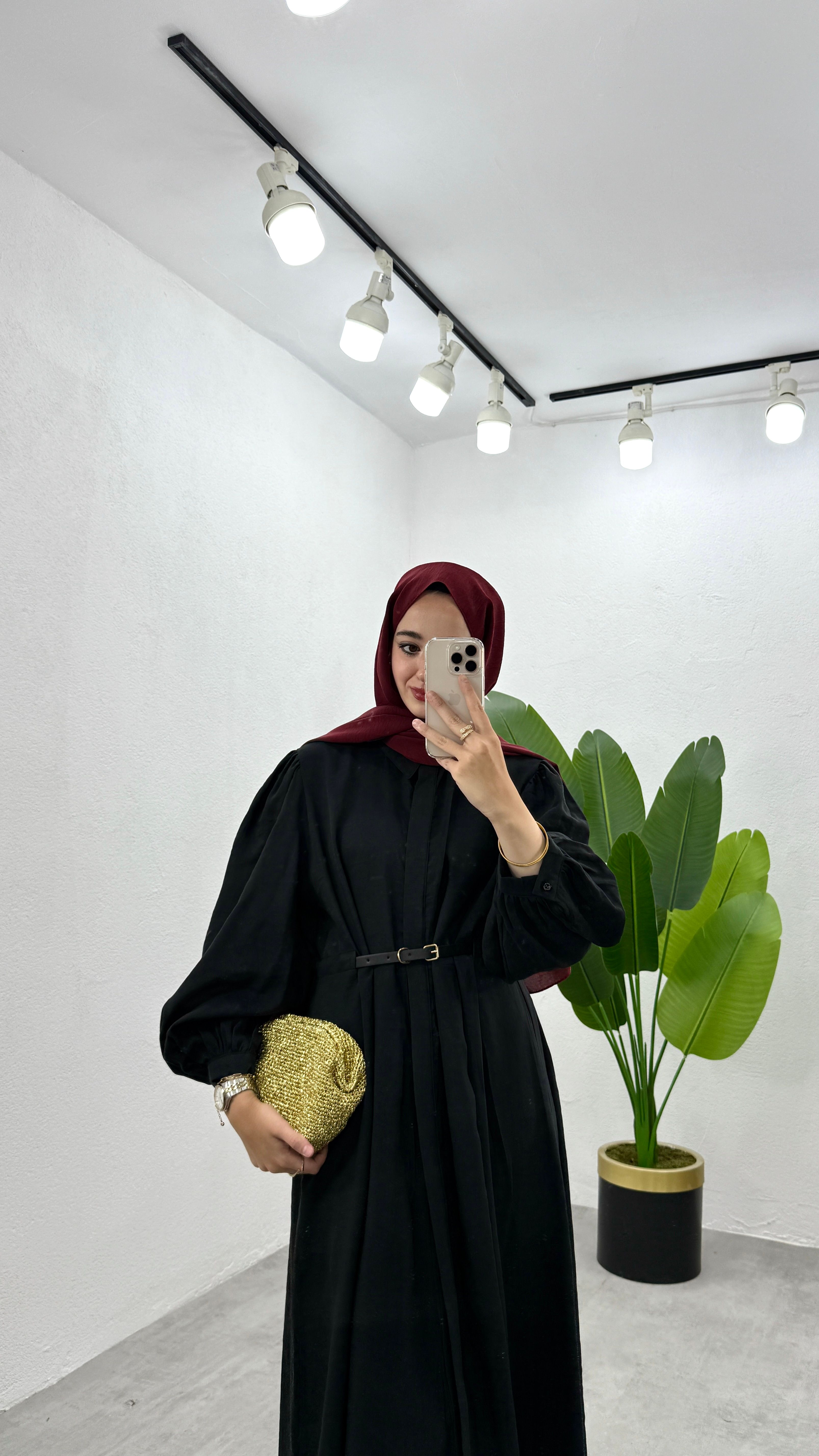 Kemerli LiLi Elbise - Siyah