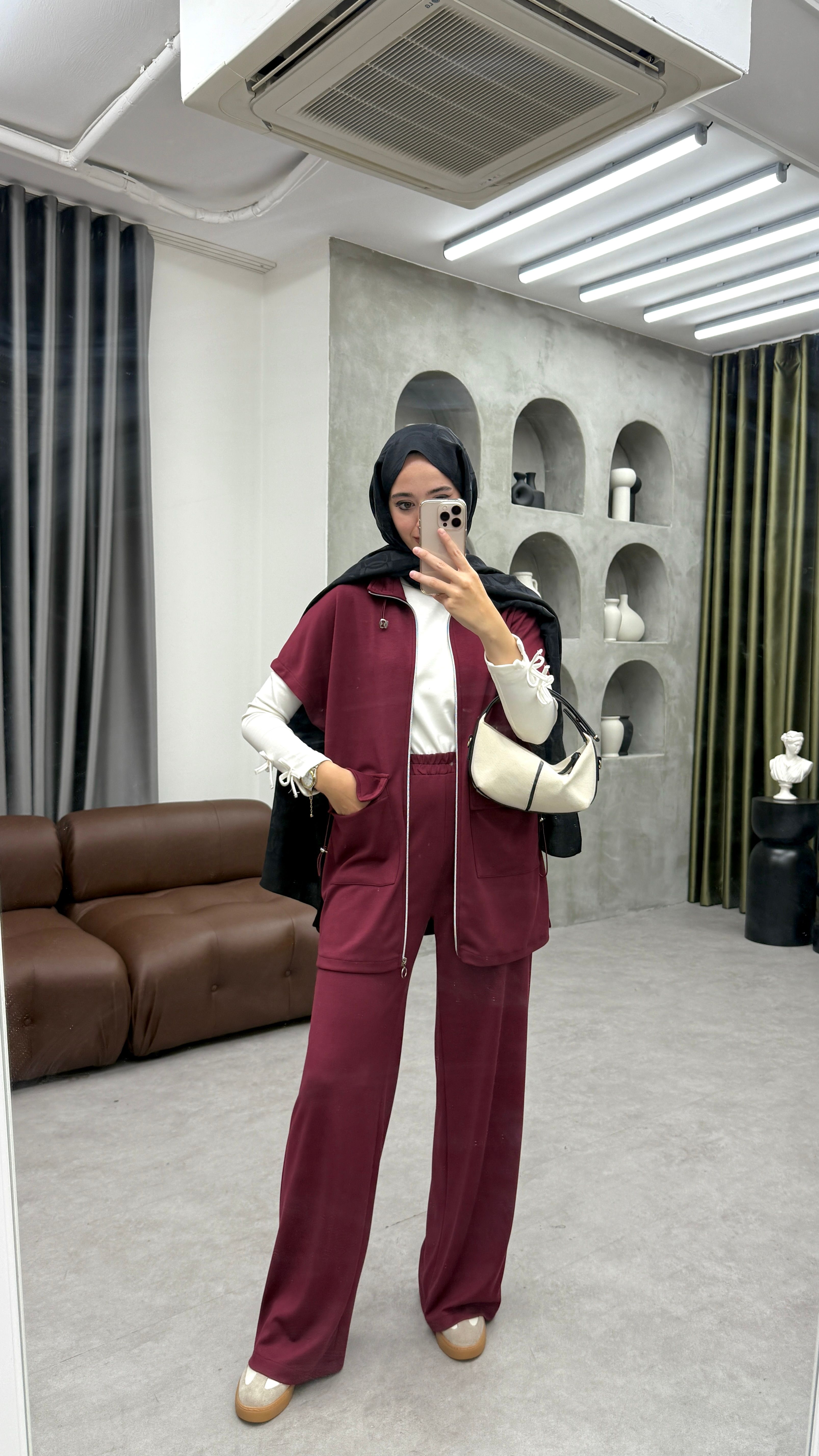 Oysh Yelekli Takım - Bordo