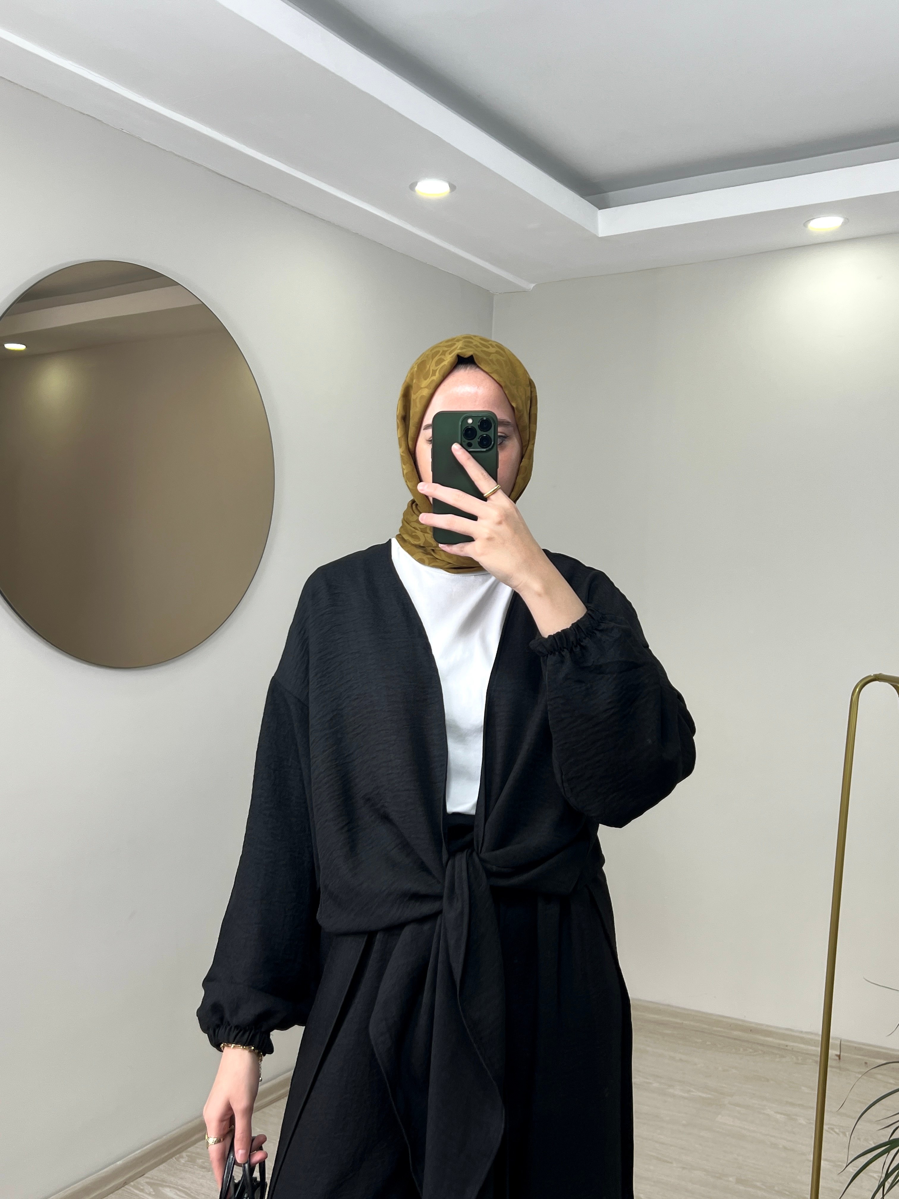 Bağlamalı Kimono Takım - Siyah