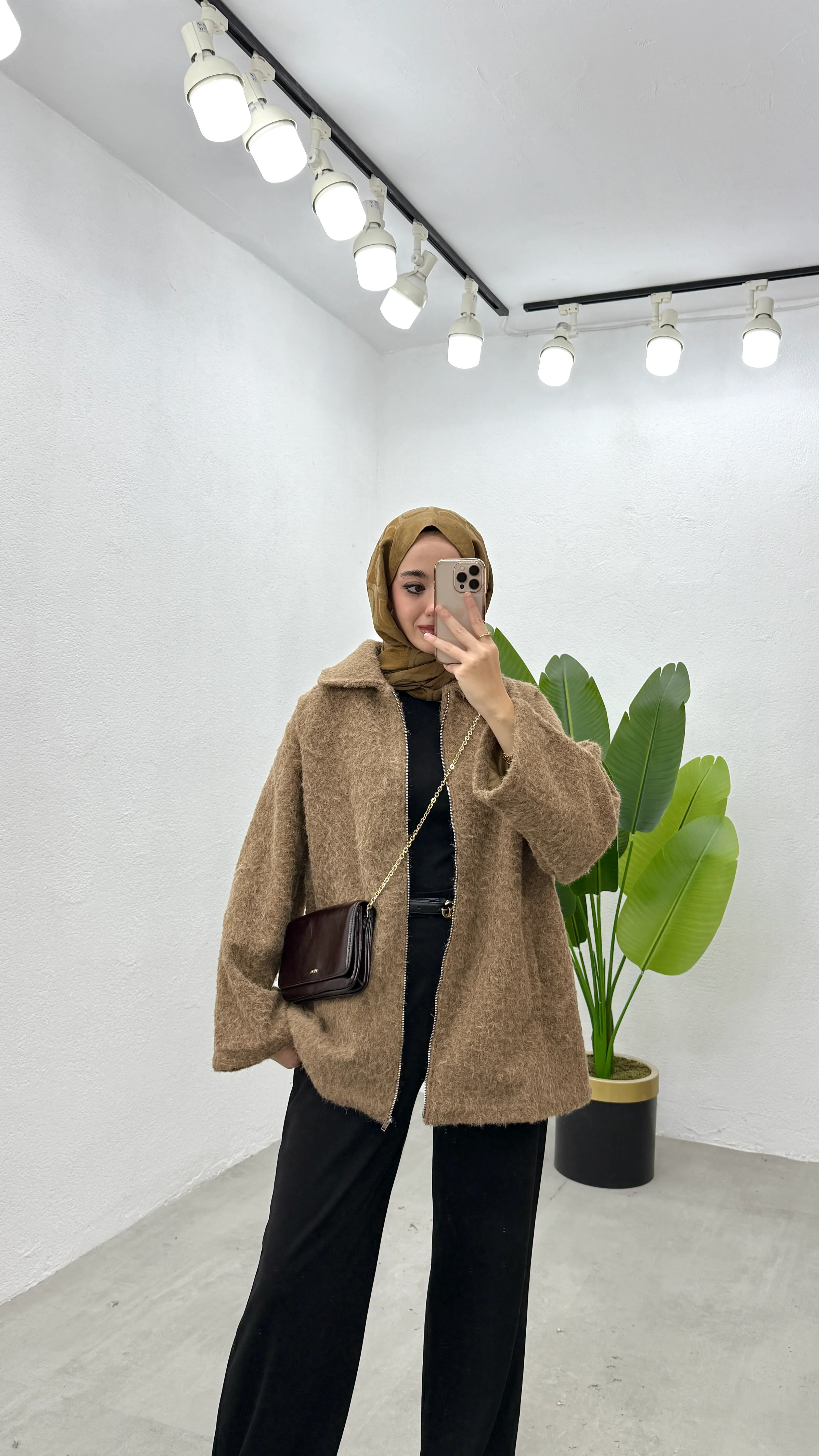 Kai Fermuarlı Ceket - Camel