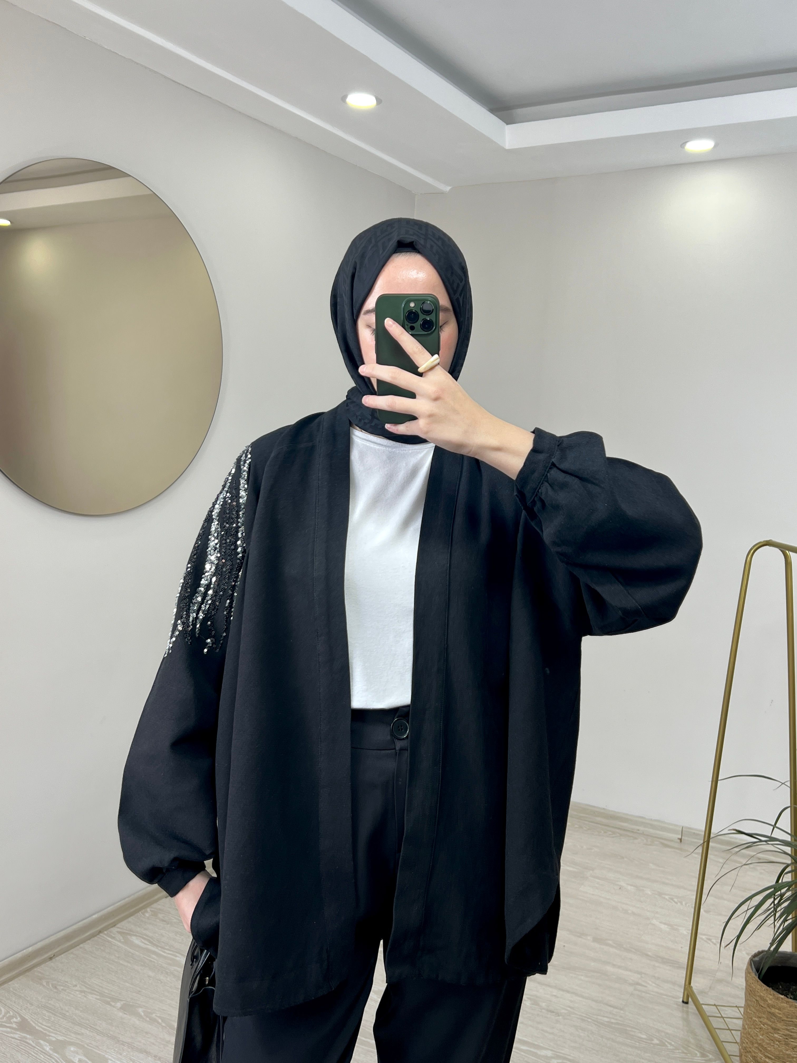 Pullu Keten Kimono