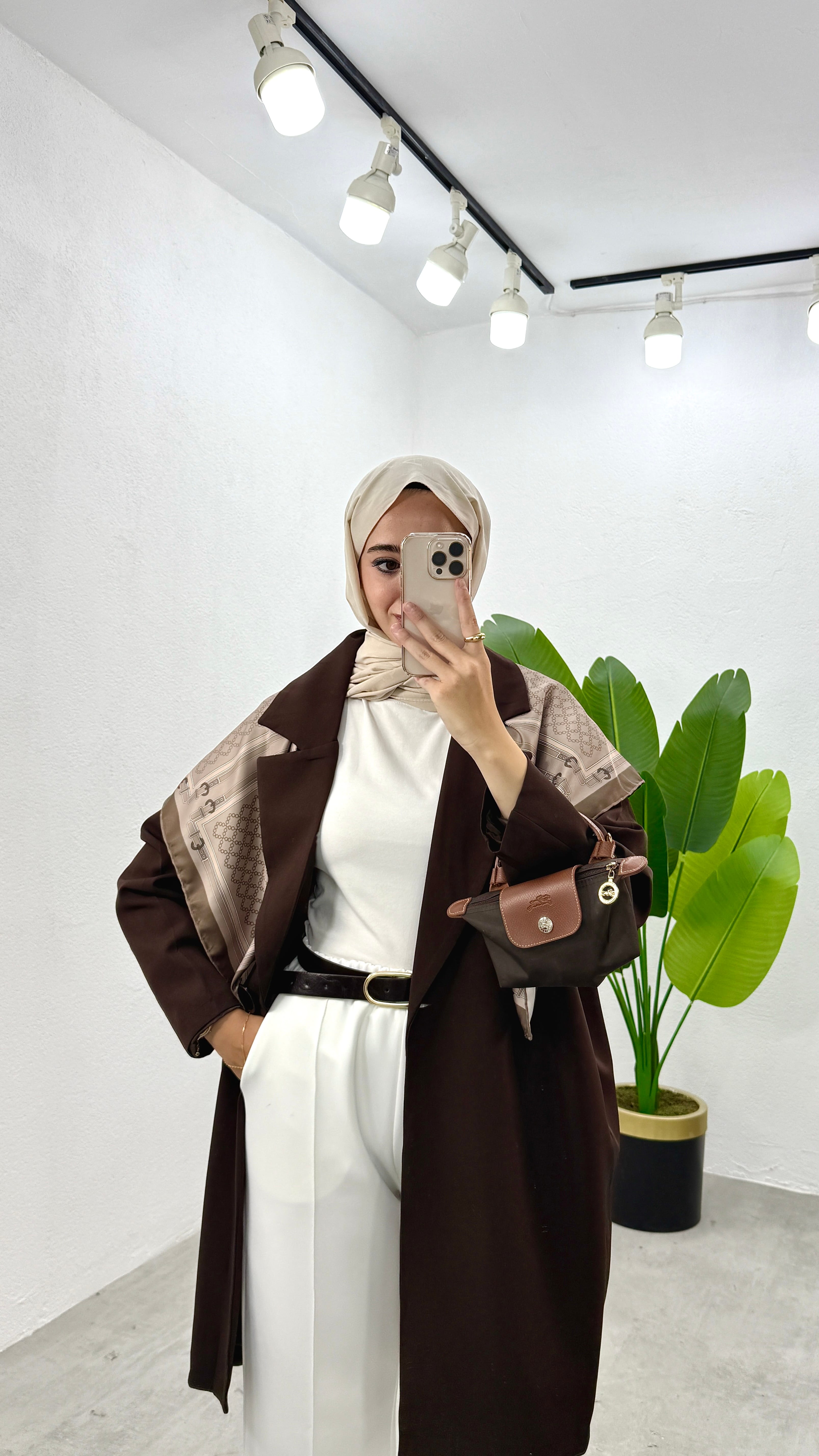 Uzun Blazer Ceket - Kahve