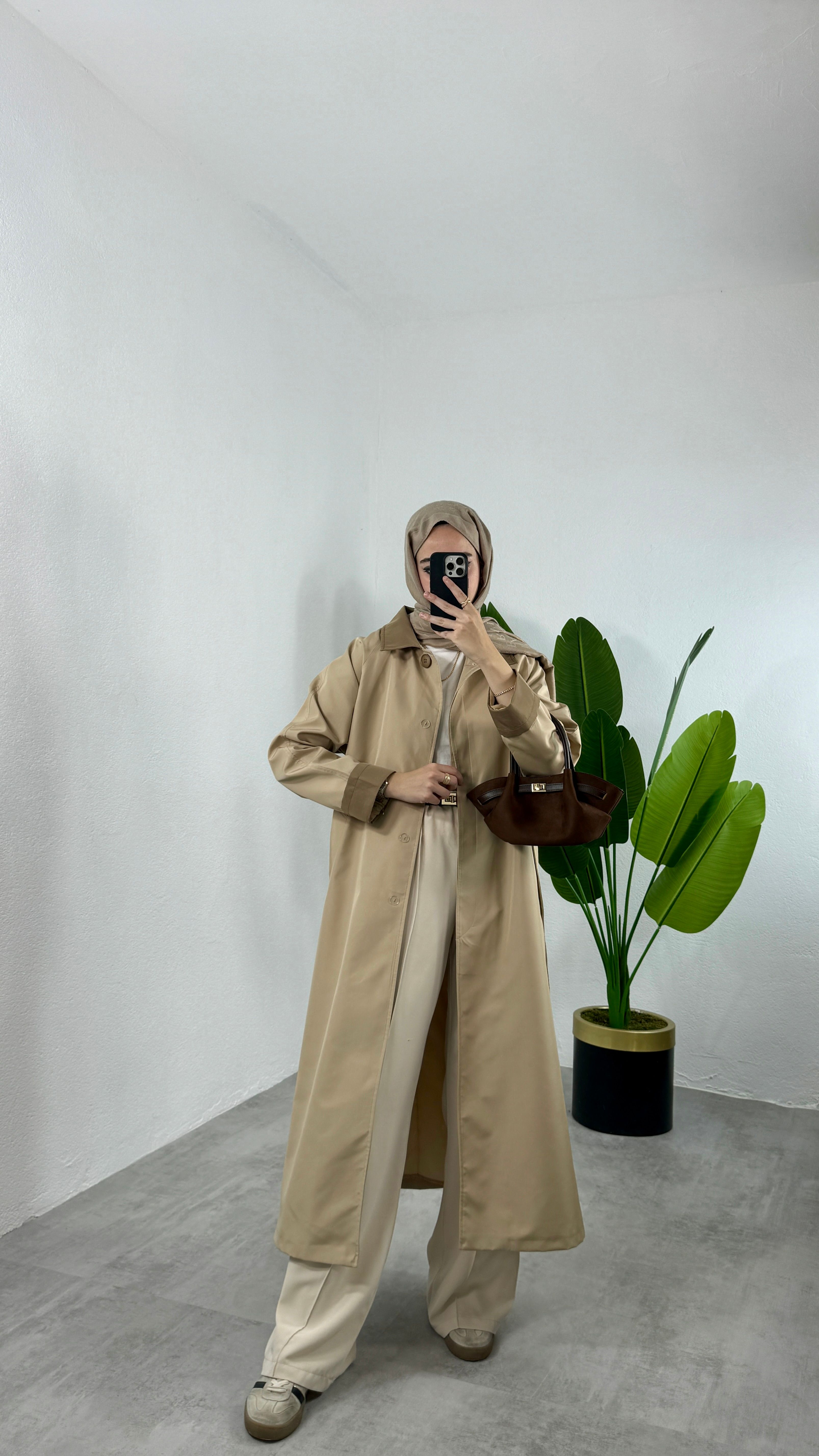 Jenn Tasarım Trençkot - Camel