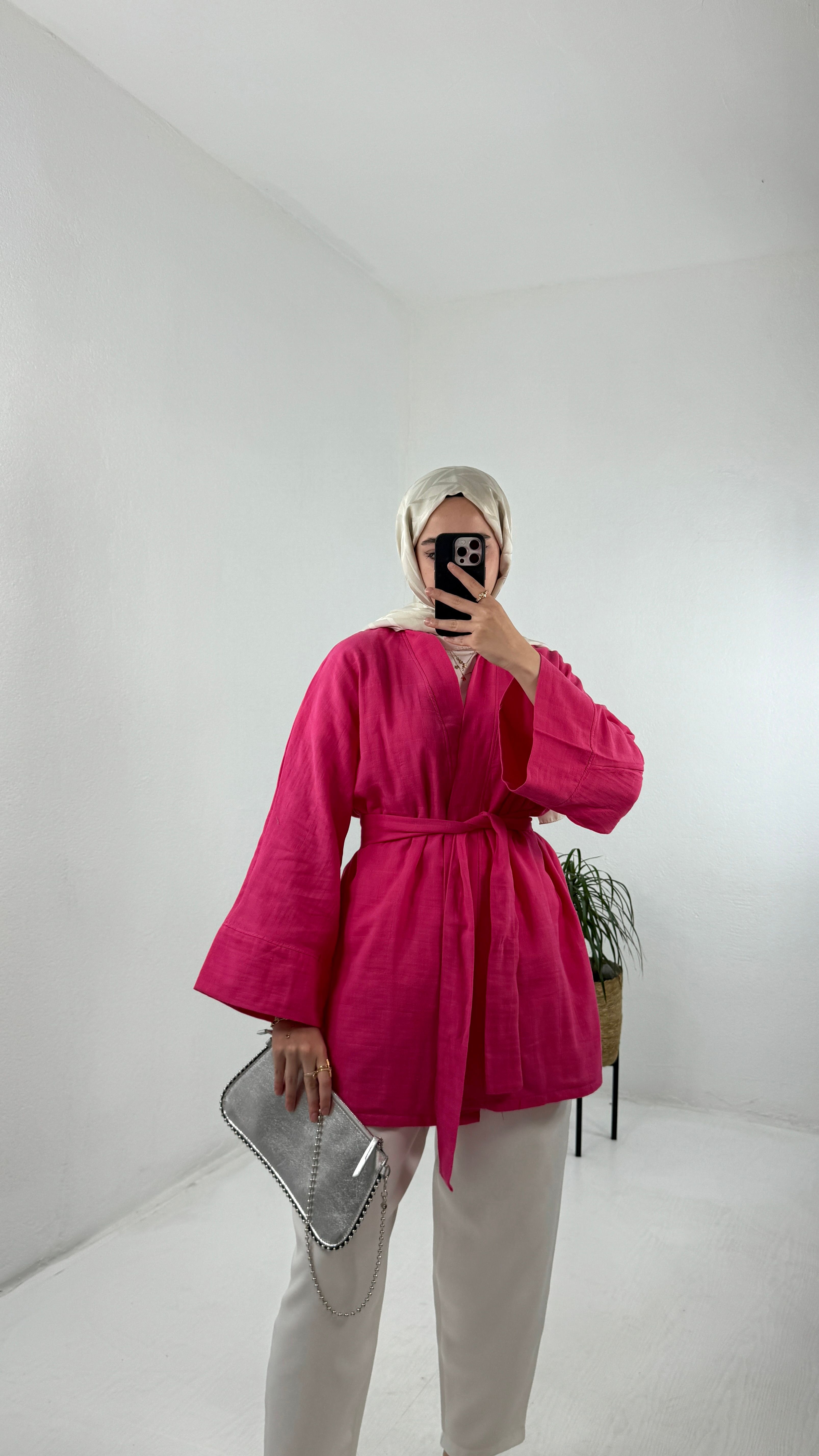 Müslin Kimono - Pembe